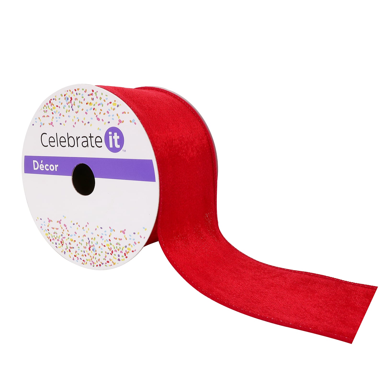 2.5&#x22; Red Velvet Wired Ribbon by Celebrate It&#x2122;