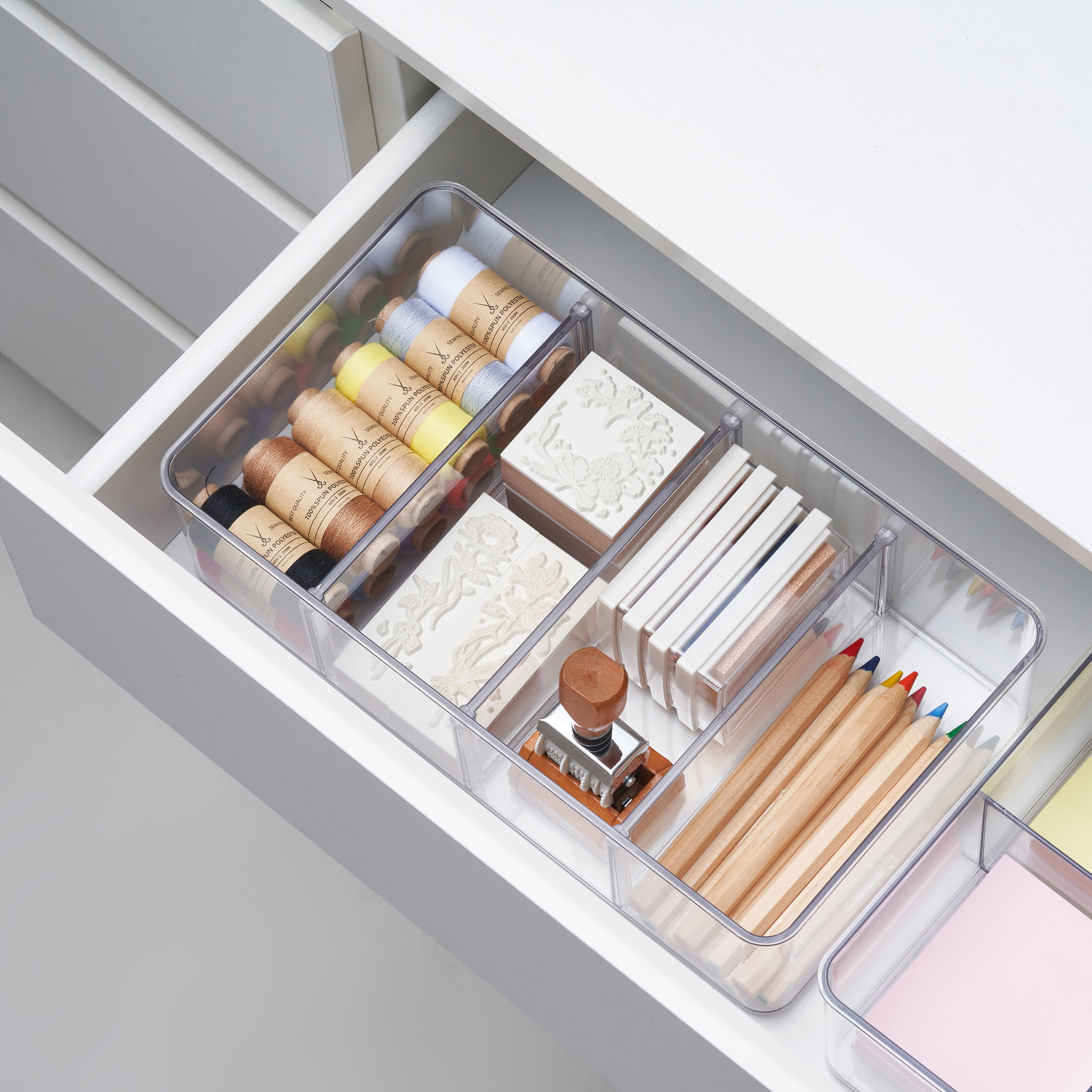 Clear Storage Bin with Dividers by Simply Tidy™
