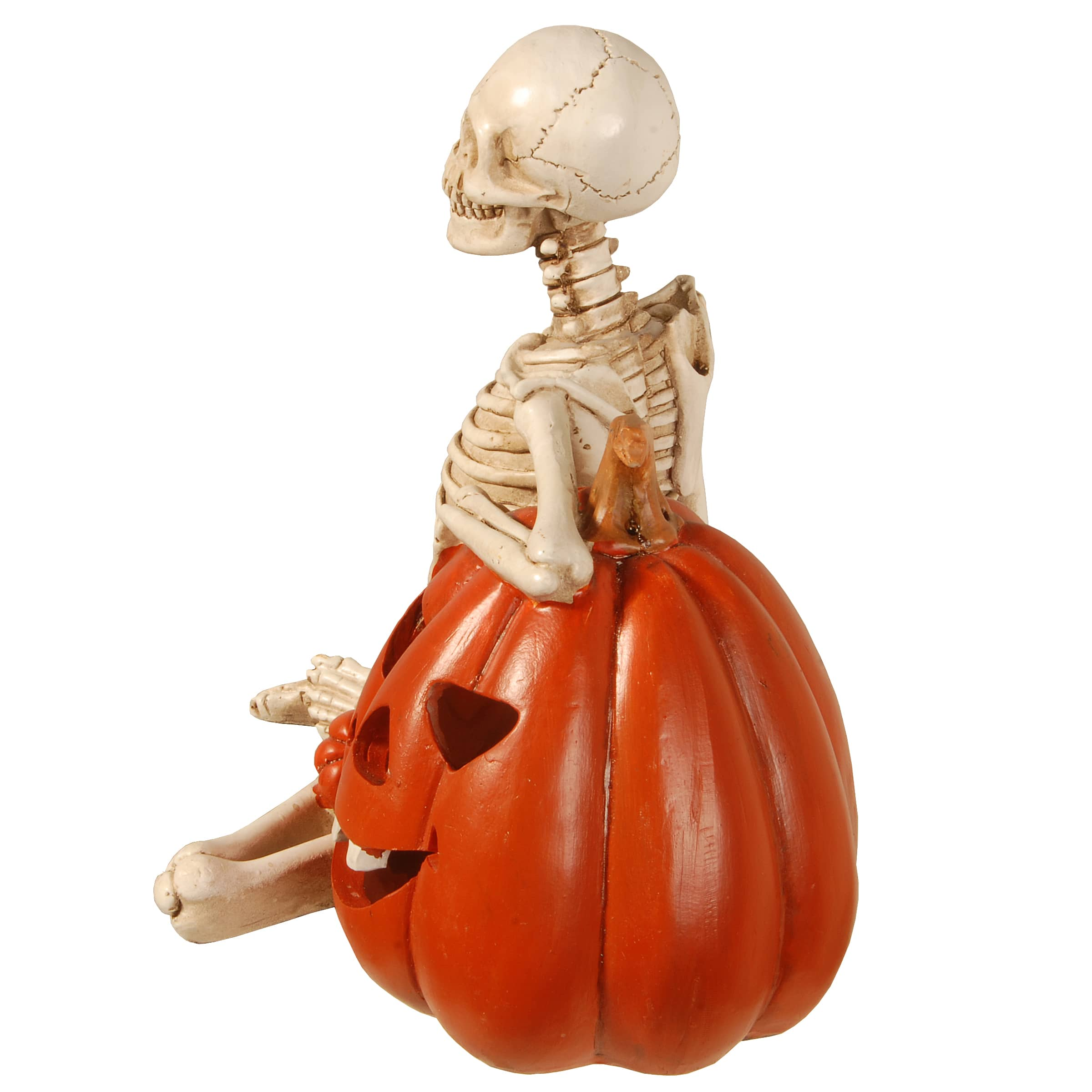 9&#x22; Halloween Skeleton &#x26; Pumpkin LED Decoration