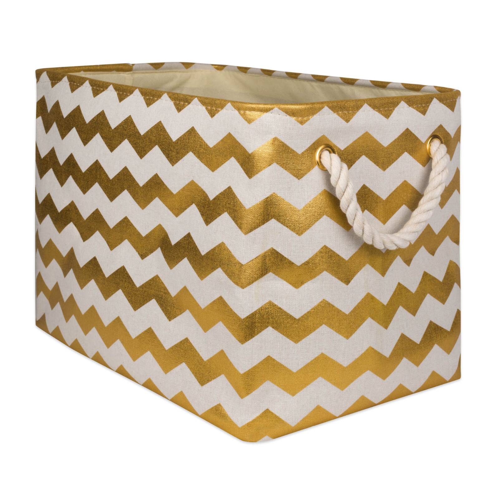 Large Polyester Chevron Rectangle Bin
