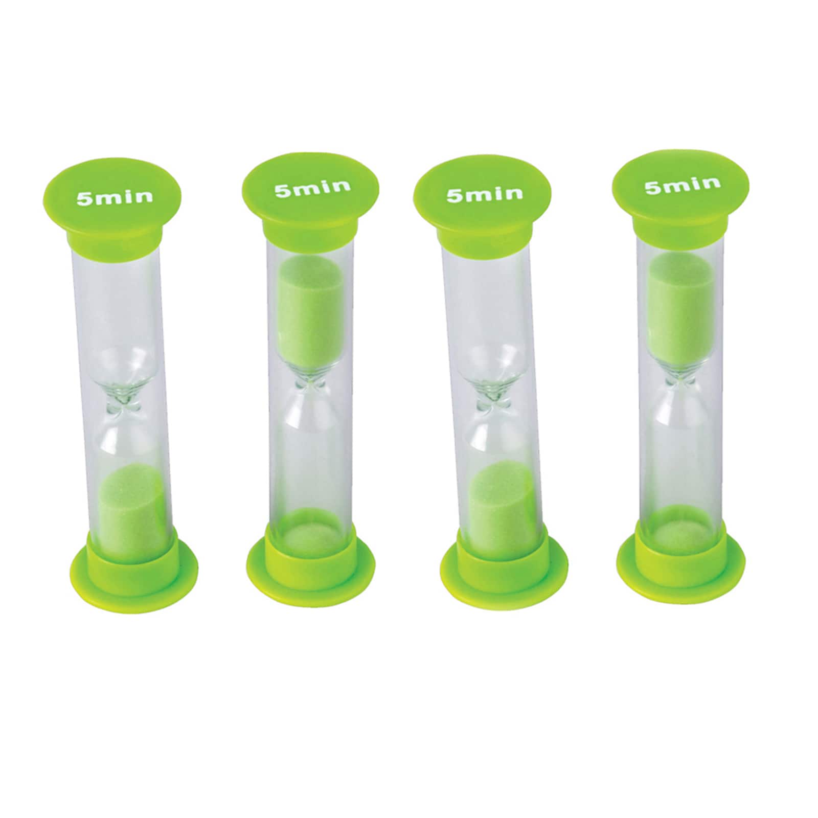 4 Small Green 5-Minute Sand Timers, 5 Packs