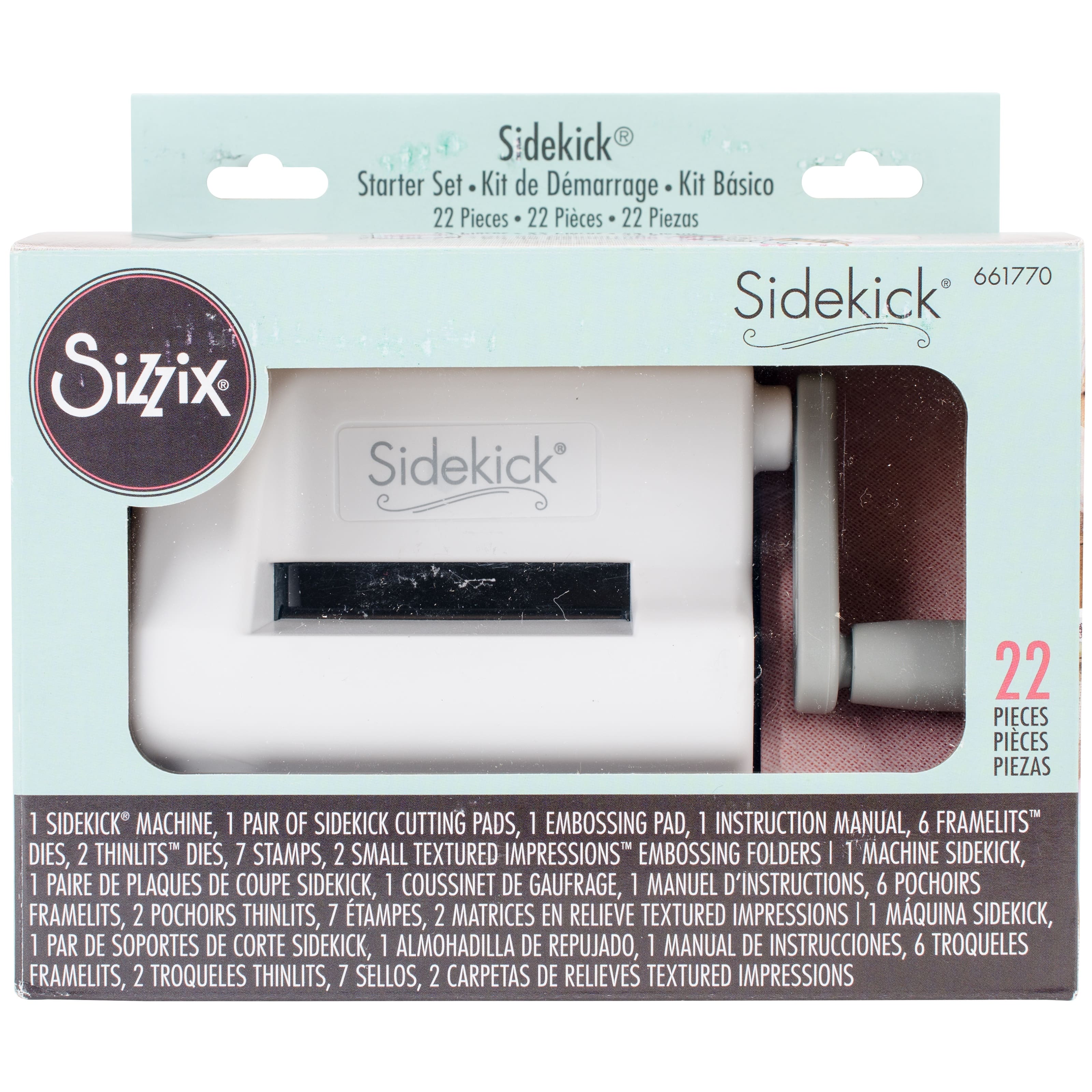 Sizzix Sidekick Starter Kit 661770 Portable Manual Die Cutting & 661769 Sidekick Cutting Pads + Multi-Tool Starter Kit