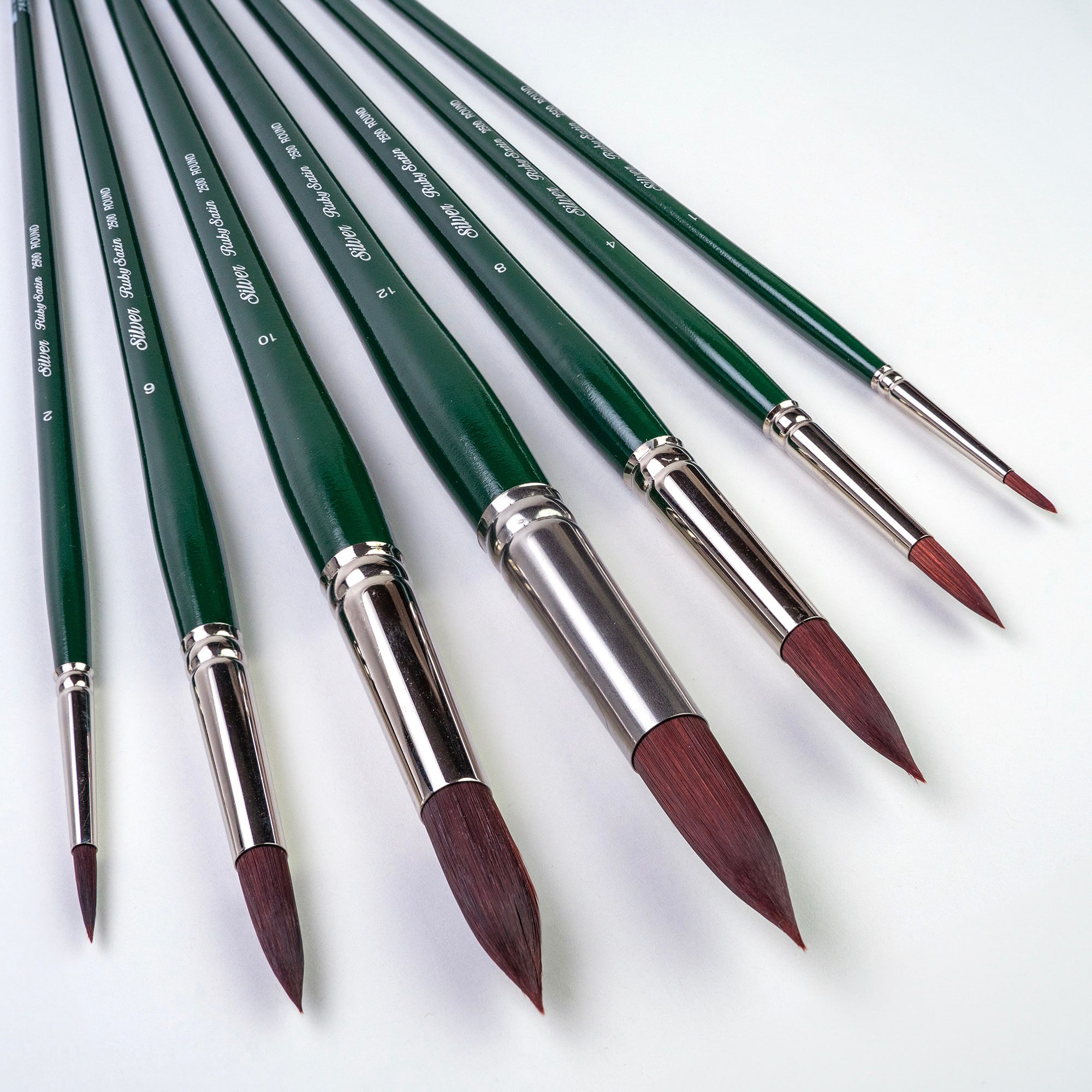 Silver Brush Limited Ruby Satin® 7 Piece Long Rounds Brush Set