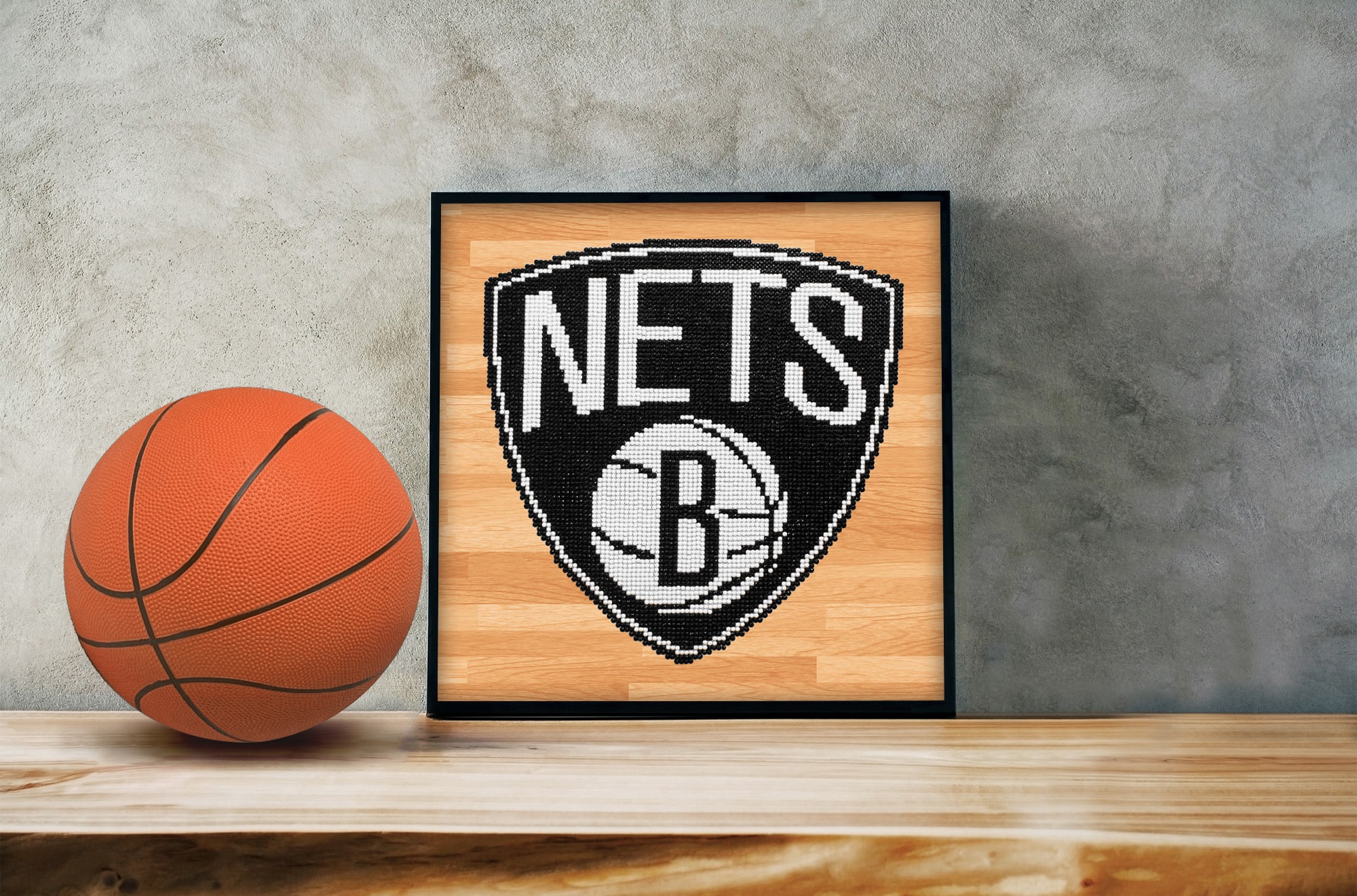 Camelot&#xAE; Dots Intermediate NBA Brooklyn Nets Diamond Painting Kit