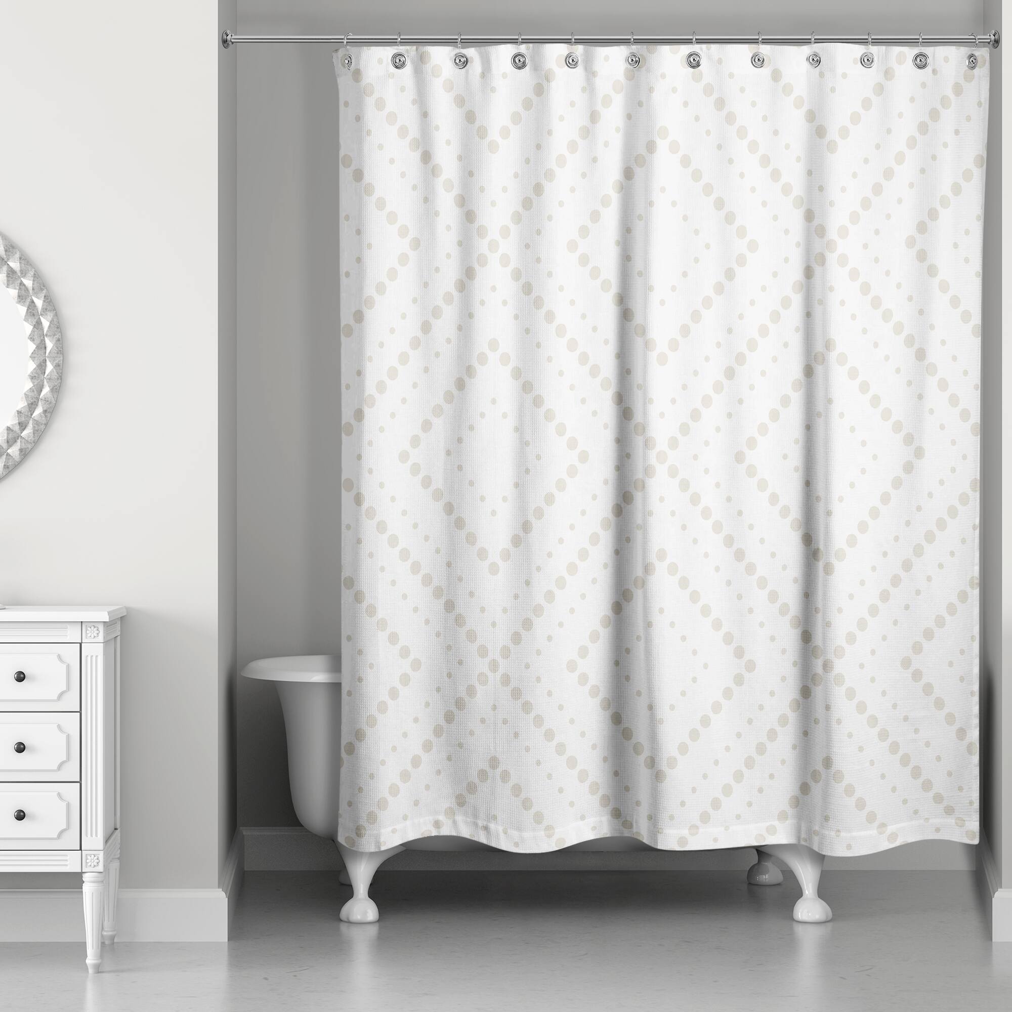 Dotted Diamonds 71&#x22; x 74&#x22; Shower Curtain