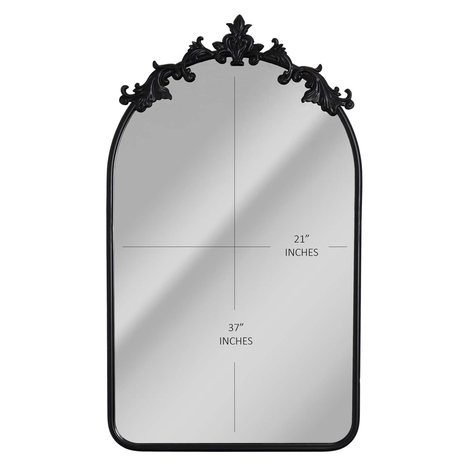 Head West Vintage Arched Black Ornate Metal Frame Mirror