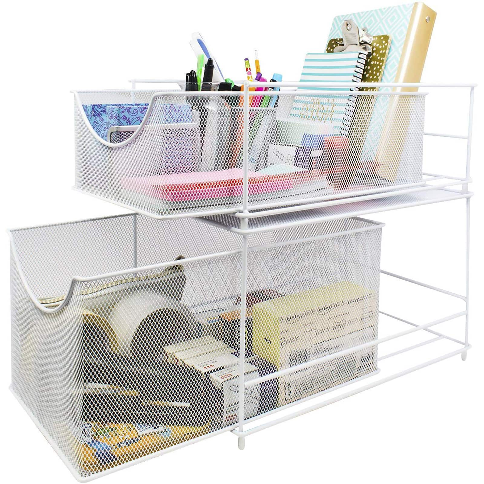 Sorbus 2-Tier Sliding Mesh Basket Drawer