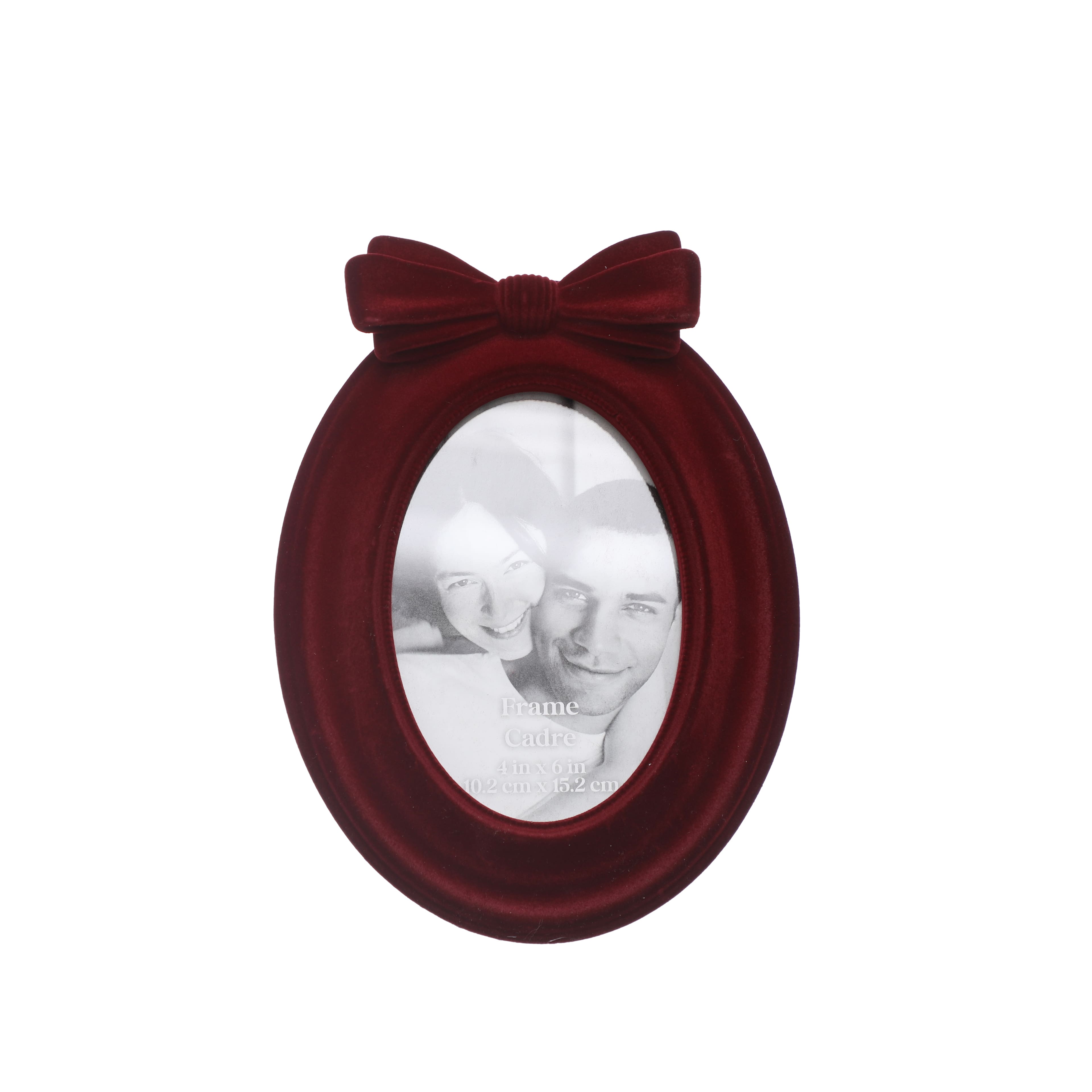 4&#x22; x 6&#x22; Red Velvet Tabletop Frame with Bow by Ashland&#xAE;