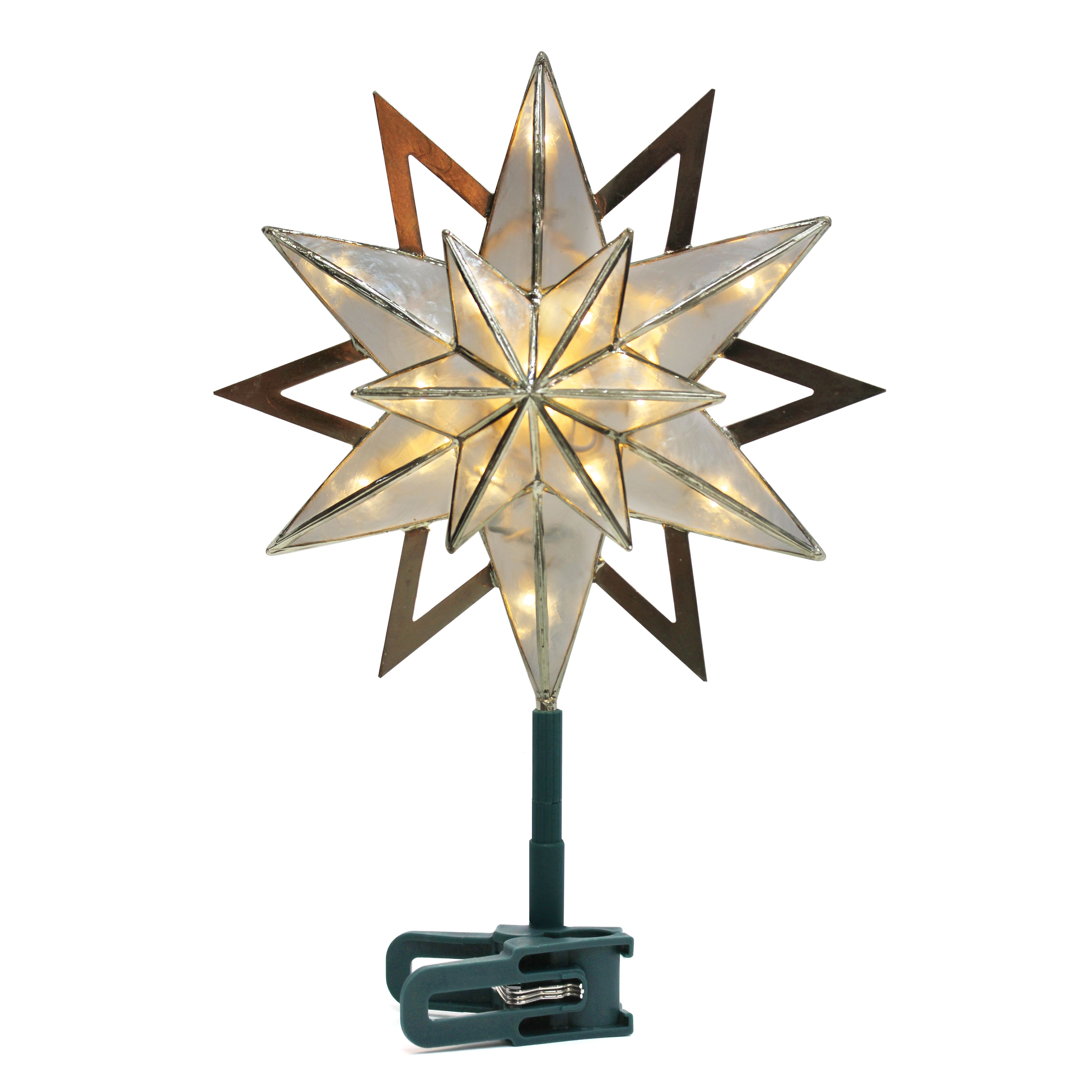 GE StayBright&#xAE; 16ct. Warm White LED Capiz-Style Star Tree Top