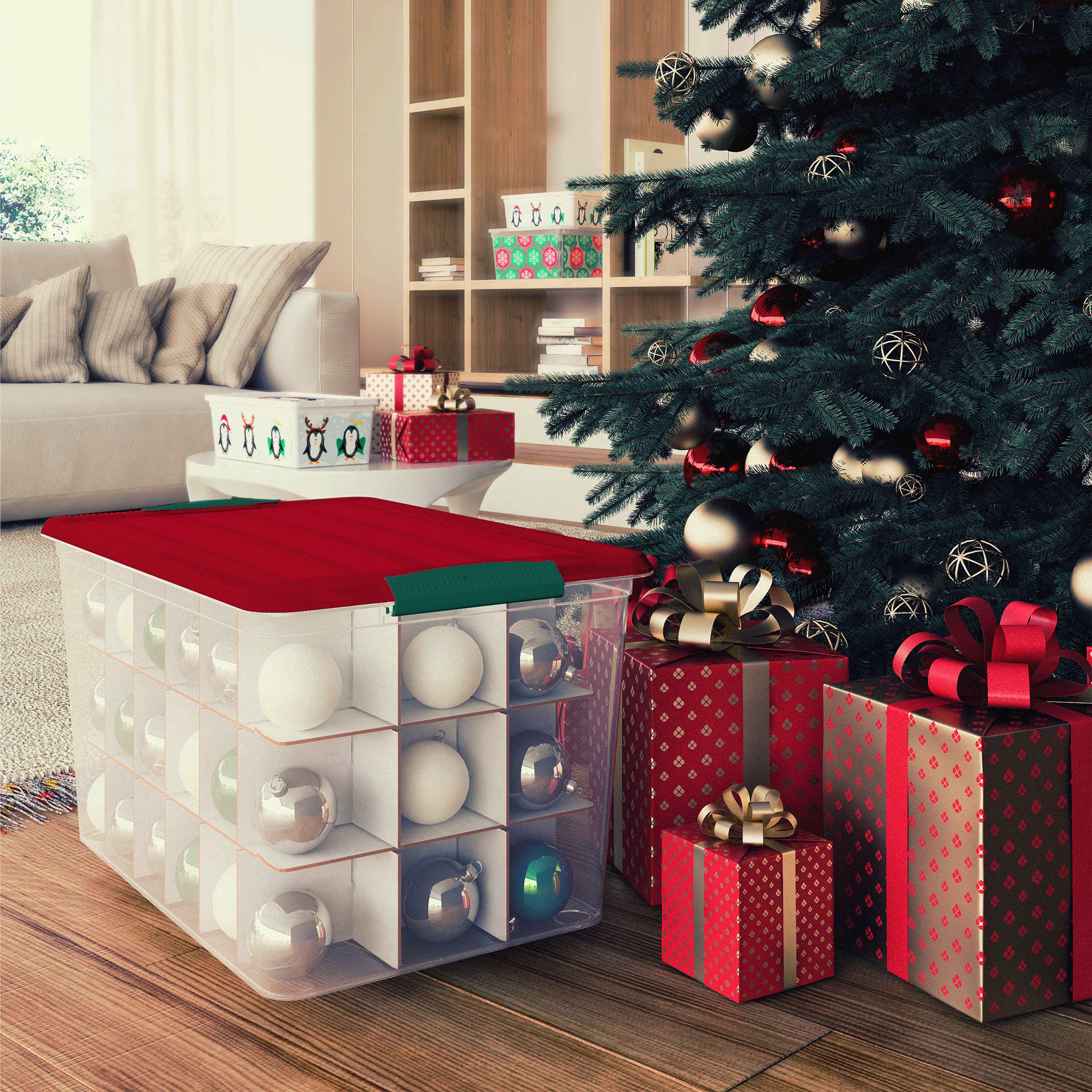 61.5qt. Latching Ornament Storage by Simply Tidy®