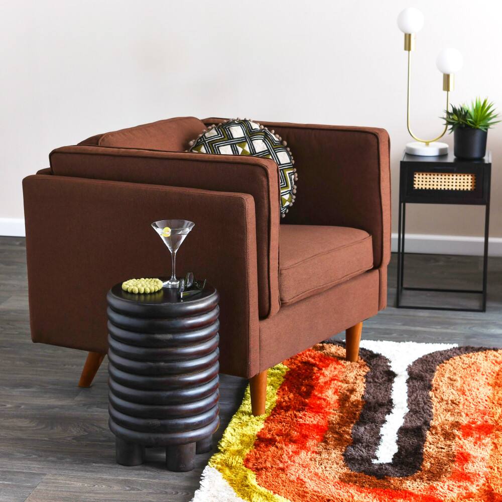 Hello Honey&#xAE; 18.5&#x22; Black Walnut Finish Dossier Vintage-Inspired Solid Wood End Table with Flat Top