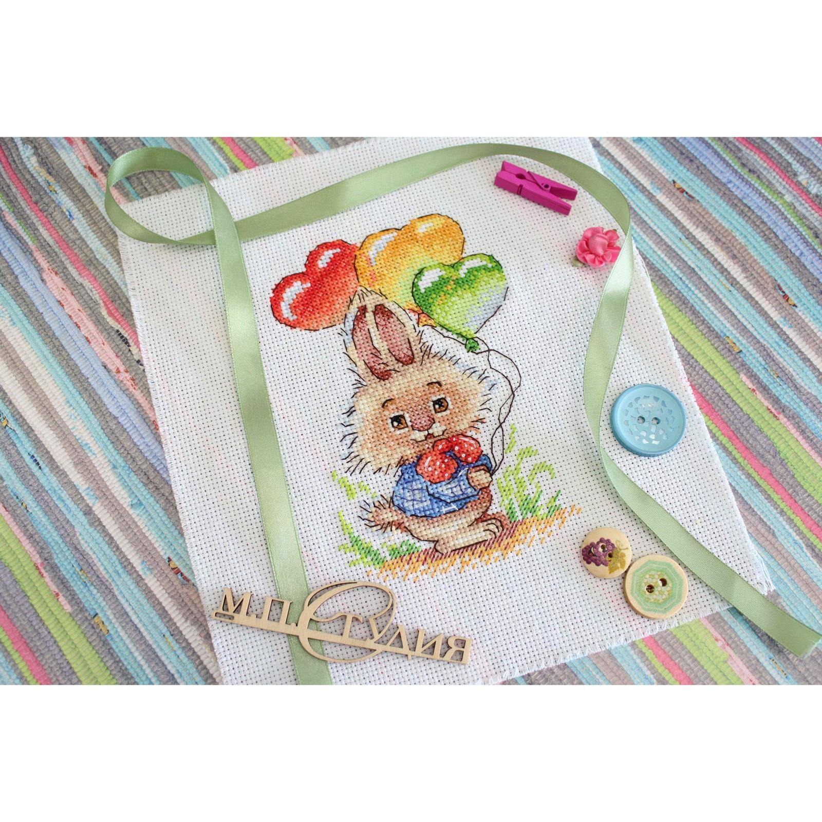 MP Studia Bunny With Balloons Cross Stitch Kit