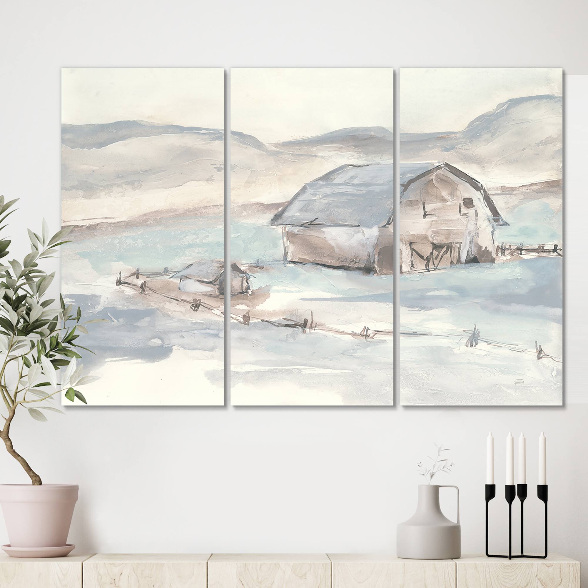 Designart - Farmhouse Barn Grey IV - Modern Farmhouse Premium Canvas Wall Art