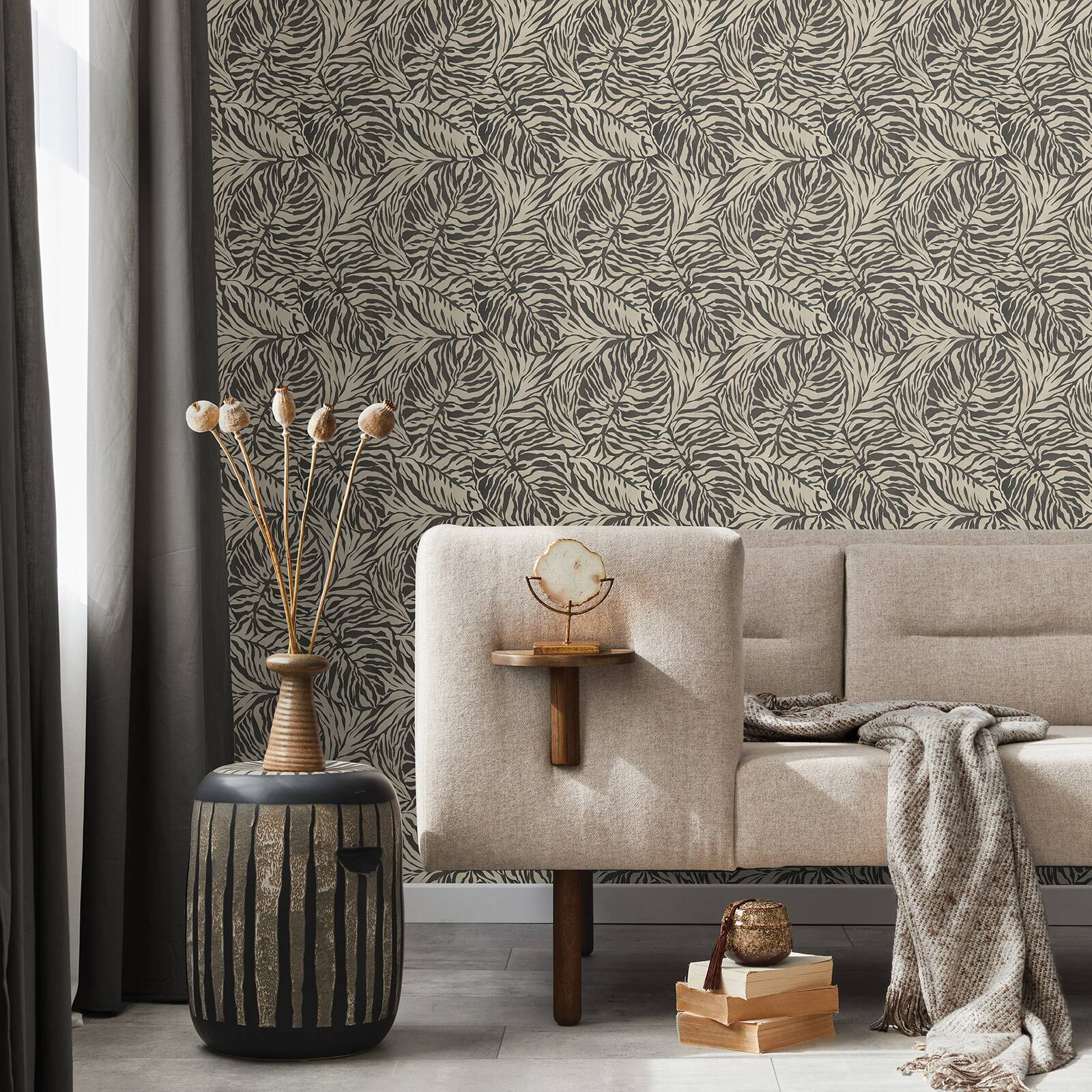 Tommy Bahama Zebra Leaf Peel &#x26; Stick Wallpaper