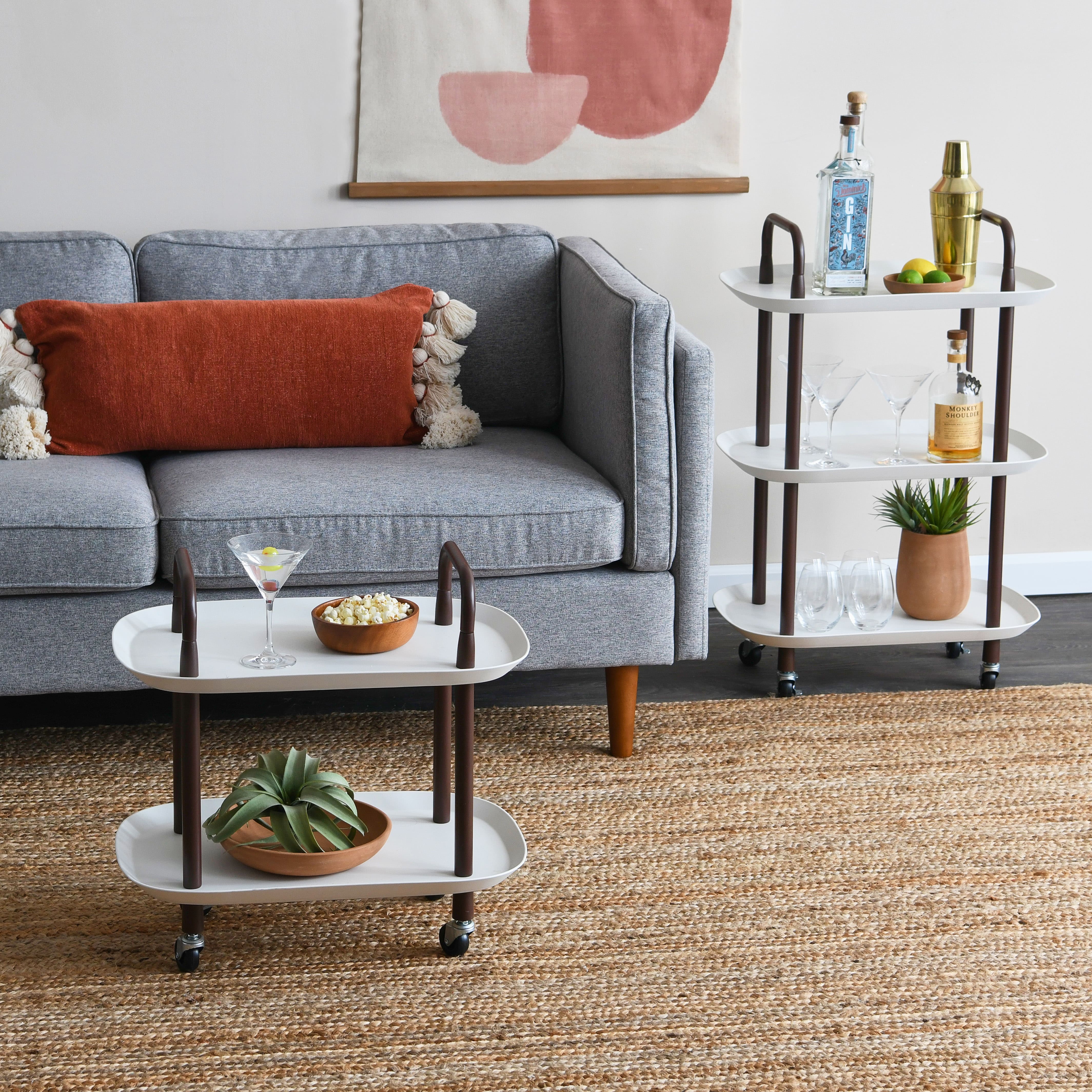 Hello Honey® Main + Mesa™ 2-Tier Modern Plastic and Metal Trolley