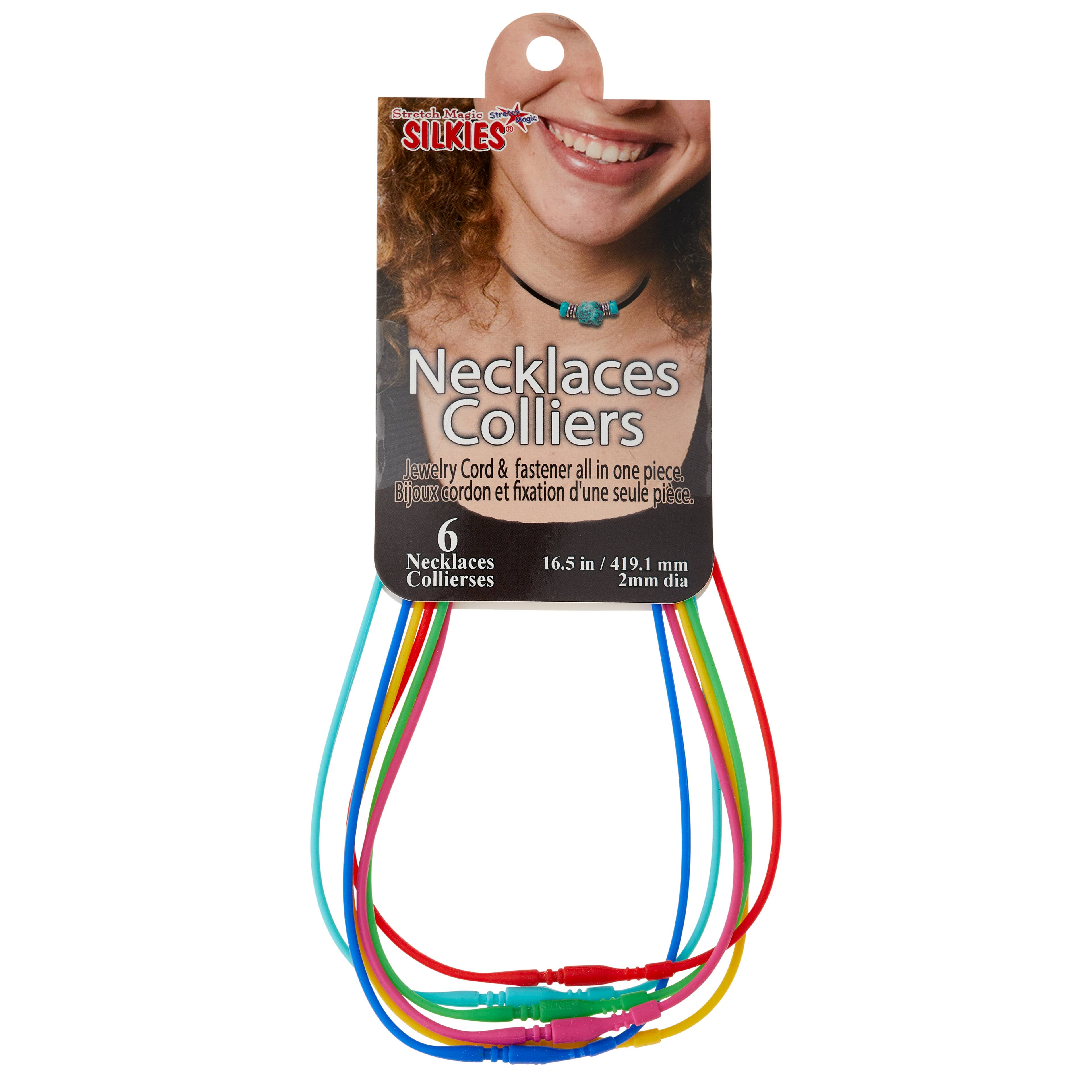 6 Pack: Stretch Magic Silkies&#x2122; Assorted Color Necklaces 