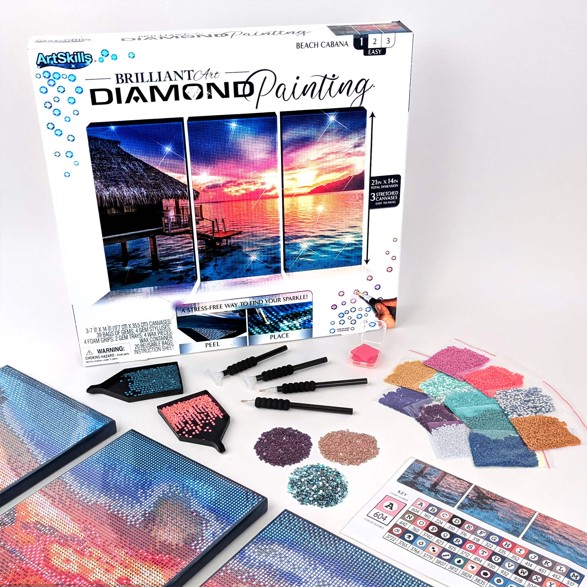 ArtSkills® Brilliant Art Beach Cabana Stretched Canvas Diamond Painting Kit
