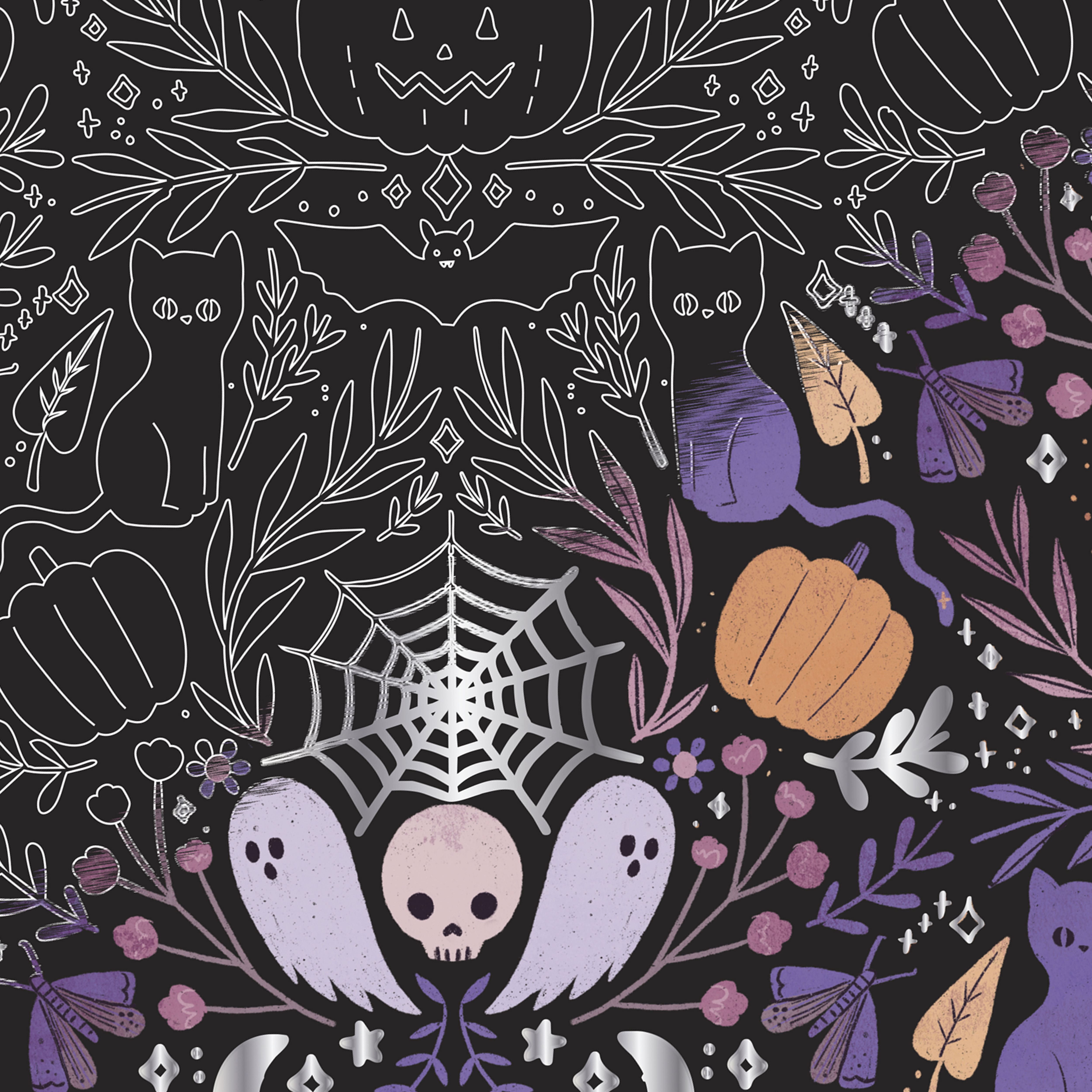 Brea Reese&#x2122; 9&#x22; x 12&#x22; Halloween Patterns Scratch Art Paper Pad
