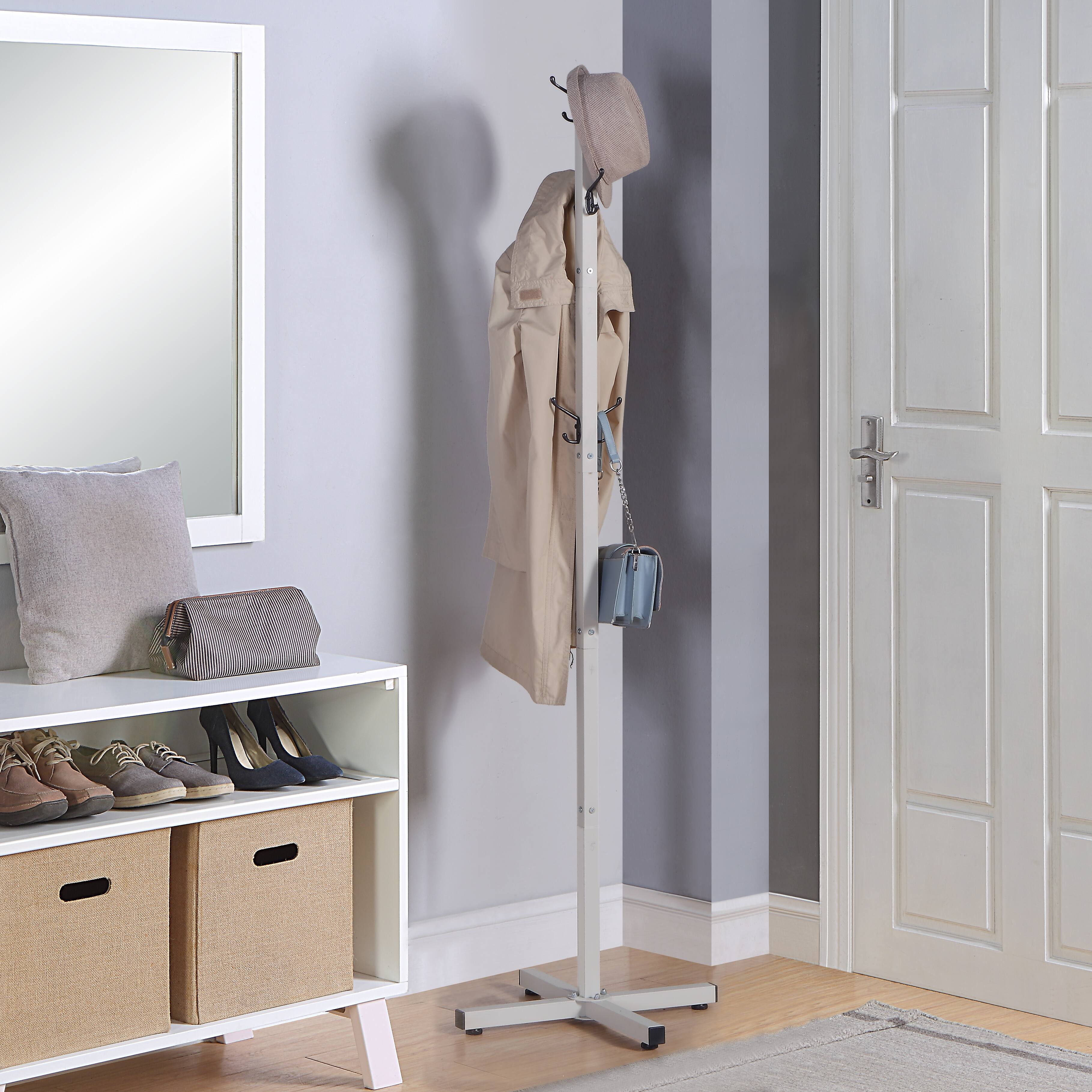 SunnyPoint White Coat Stand with 12 Hooks