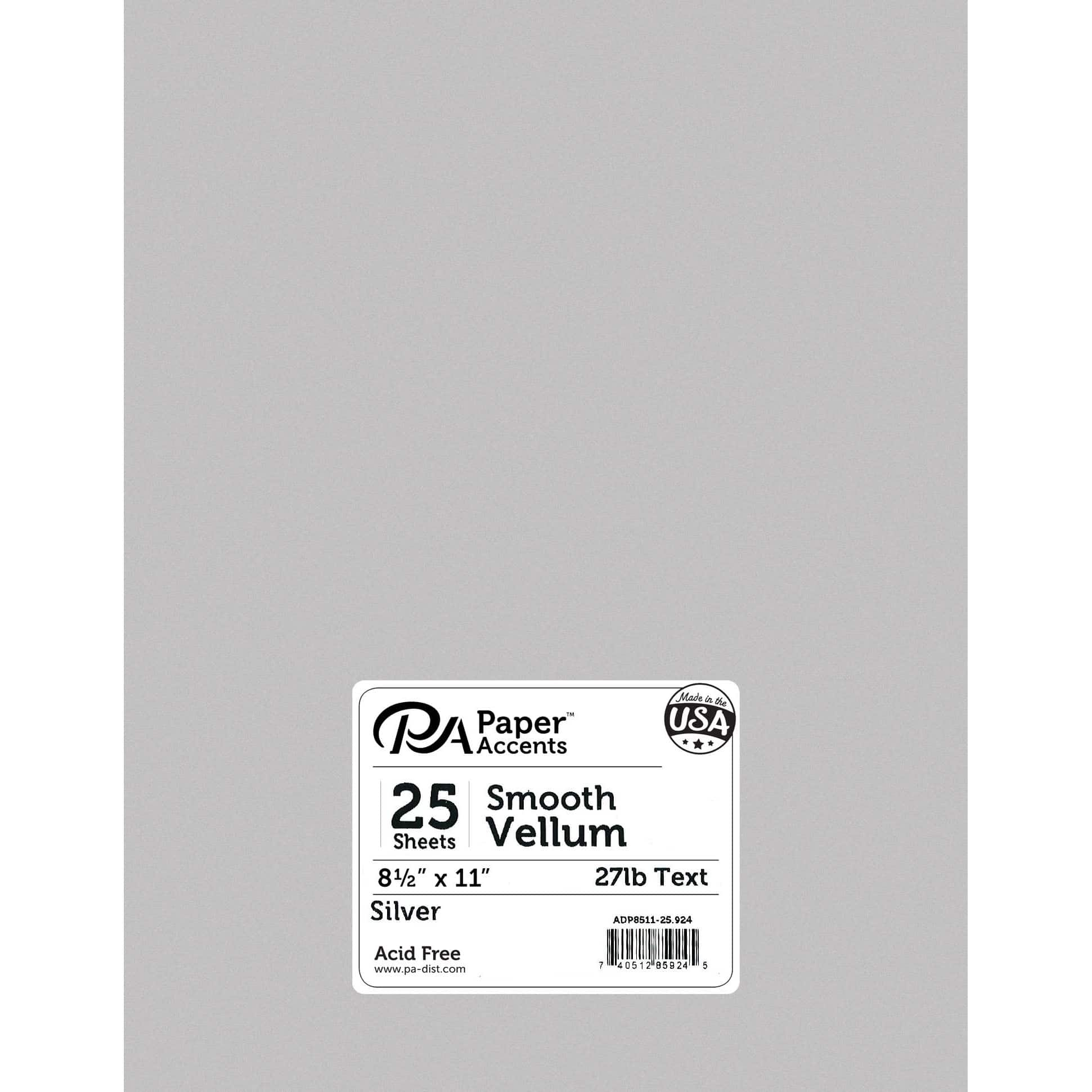 PA Paper&#x2122; Accents 8.5&#x27;&#x27; x 11&#x27;&#x27; 27lb. Smooth Vellum Paper, 25 Sheets