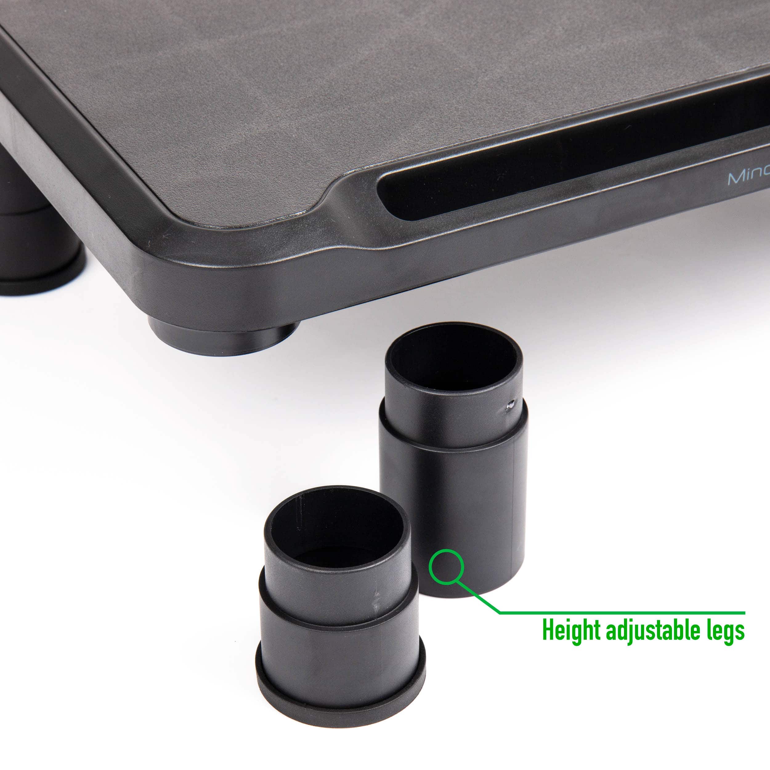 Mind Reader Black Small Plastic Monitor Riser Stand Set