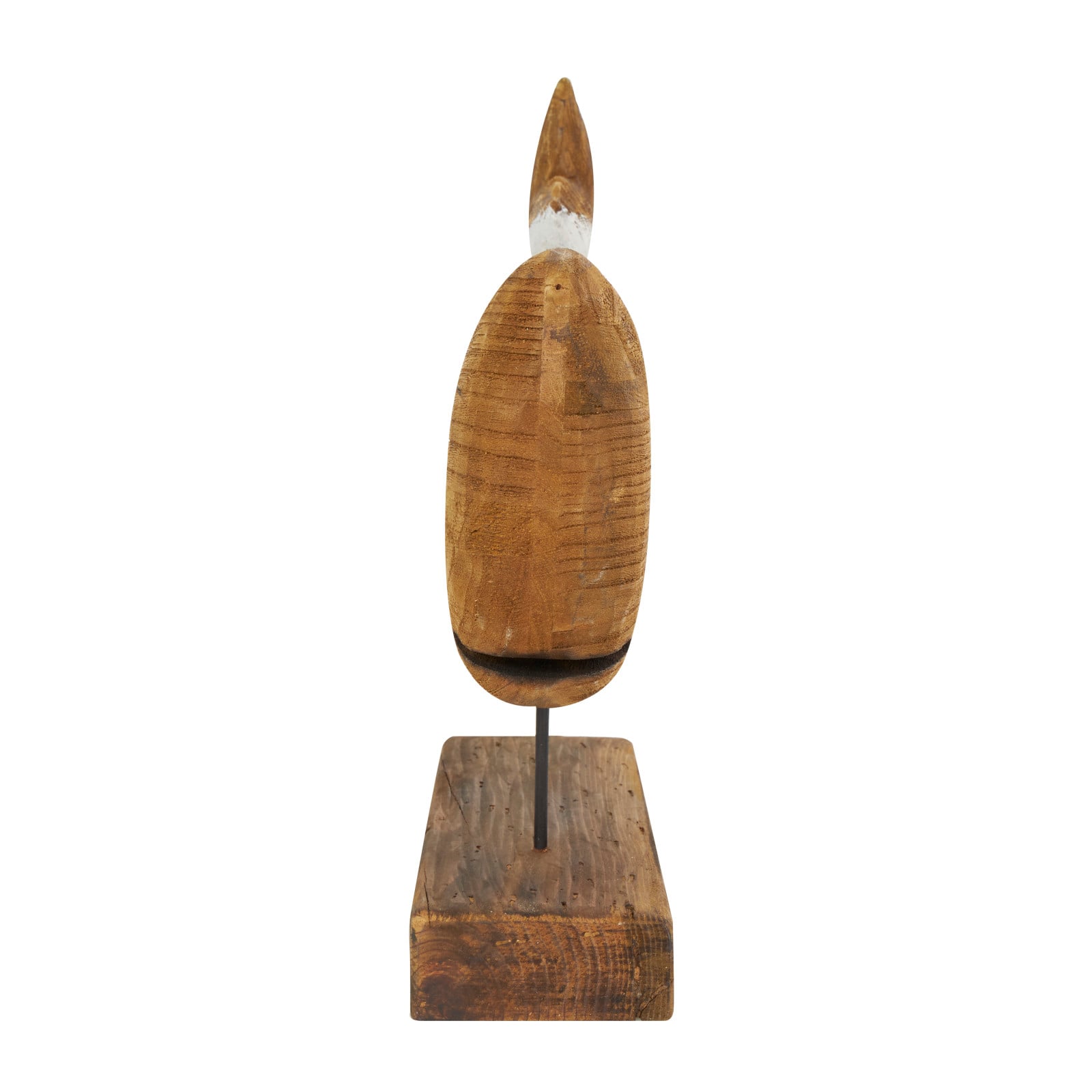 18.5" Brown & White Handmade Whale Sculpture Décor