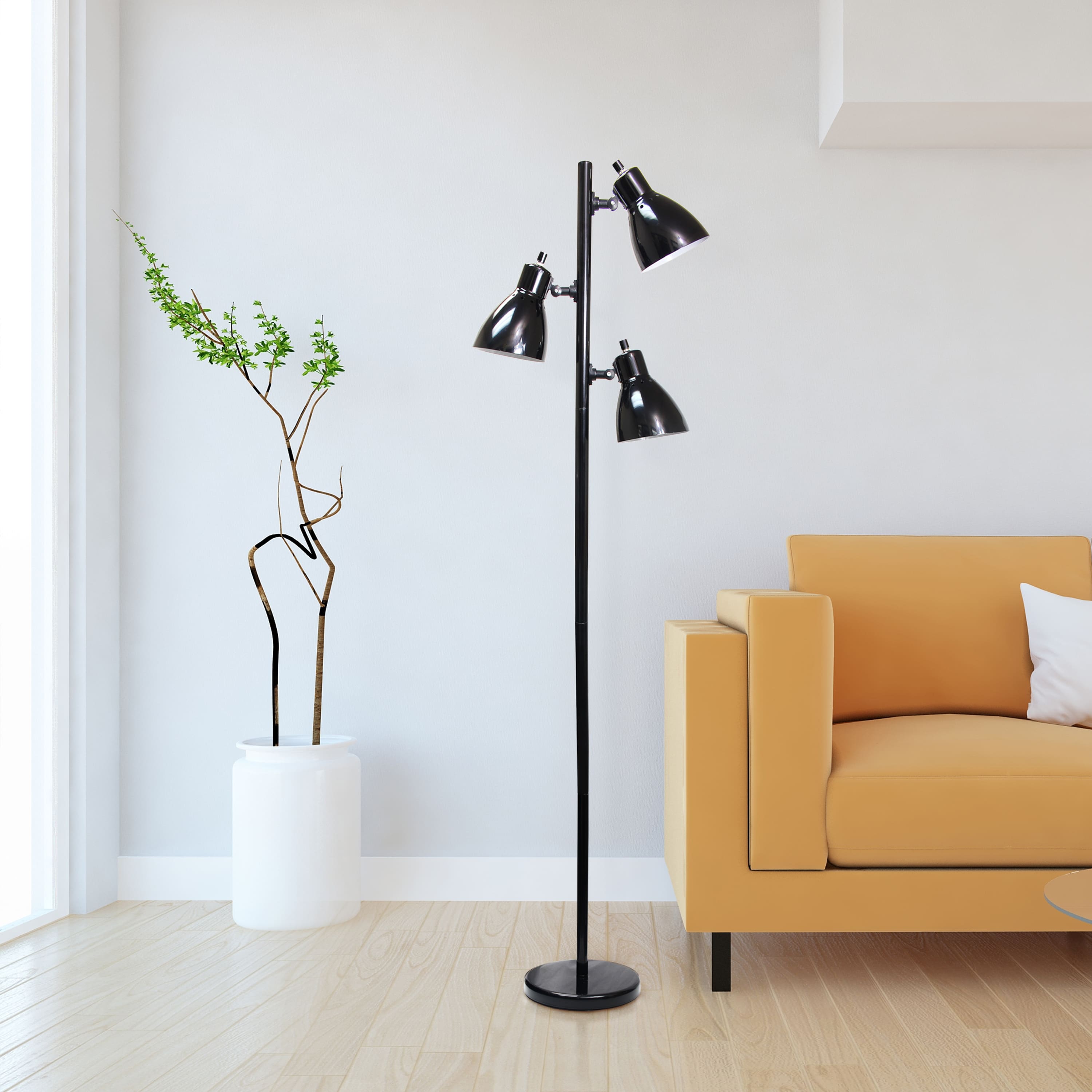 Creekwood Home Essentix 64&#x22; 3 Light Metal Tree Floor Lamp