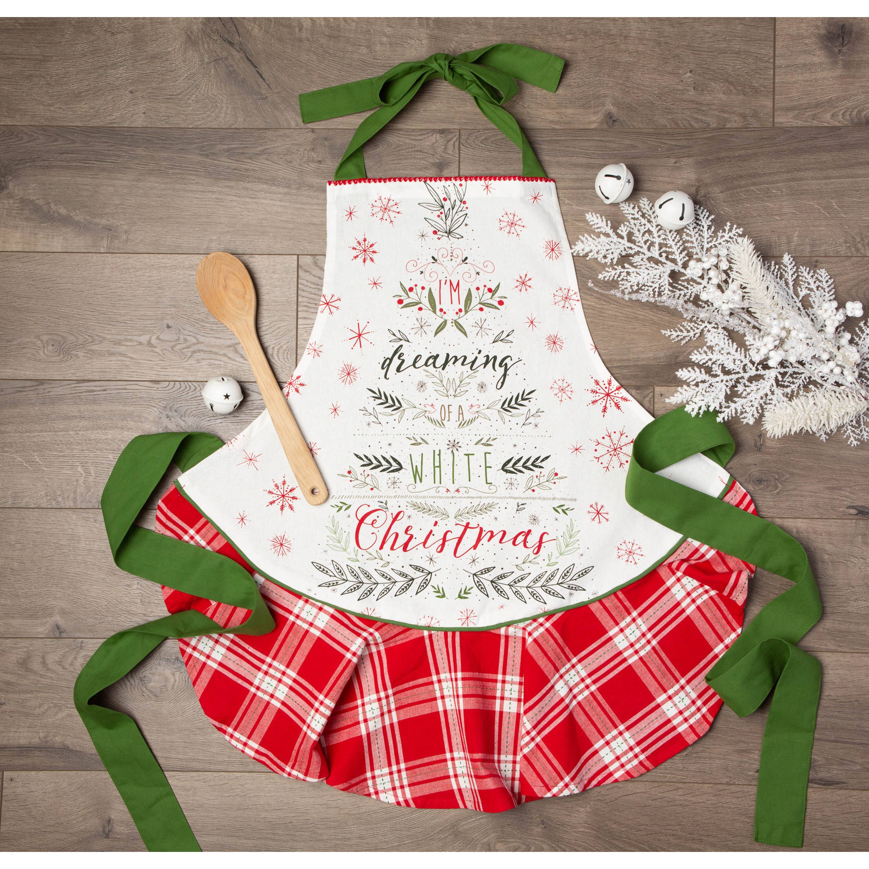 DII&#xAE; White Christmas Tree Ruffle Apron