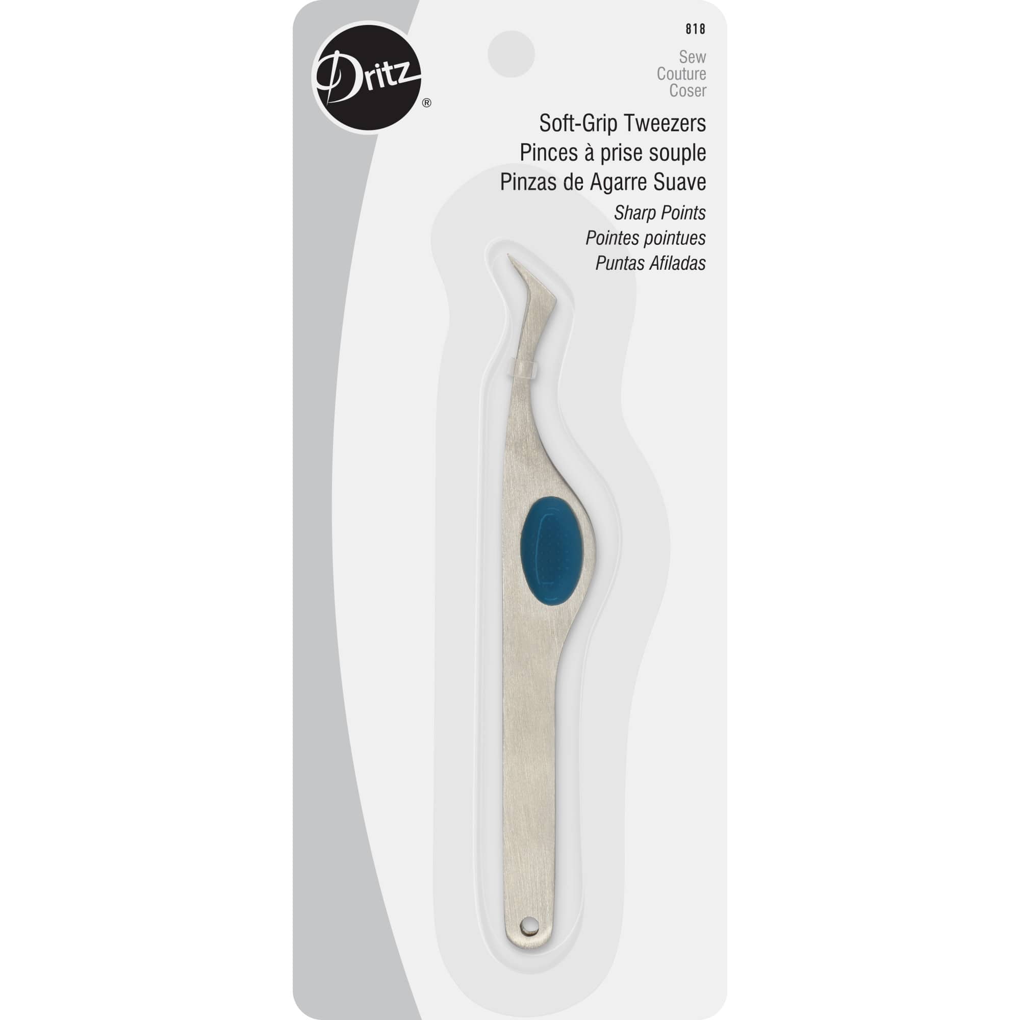 Dritz® 4" Soft Grip Sharp Point Tweezers