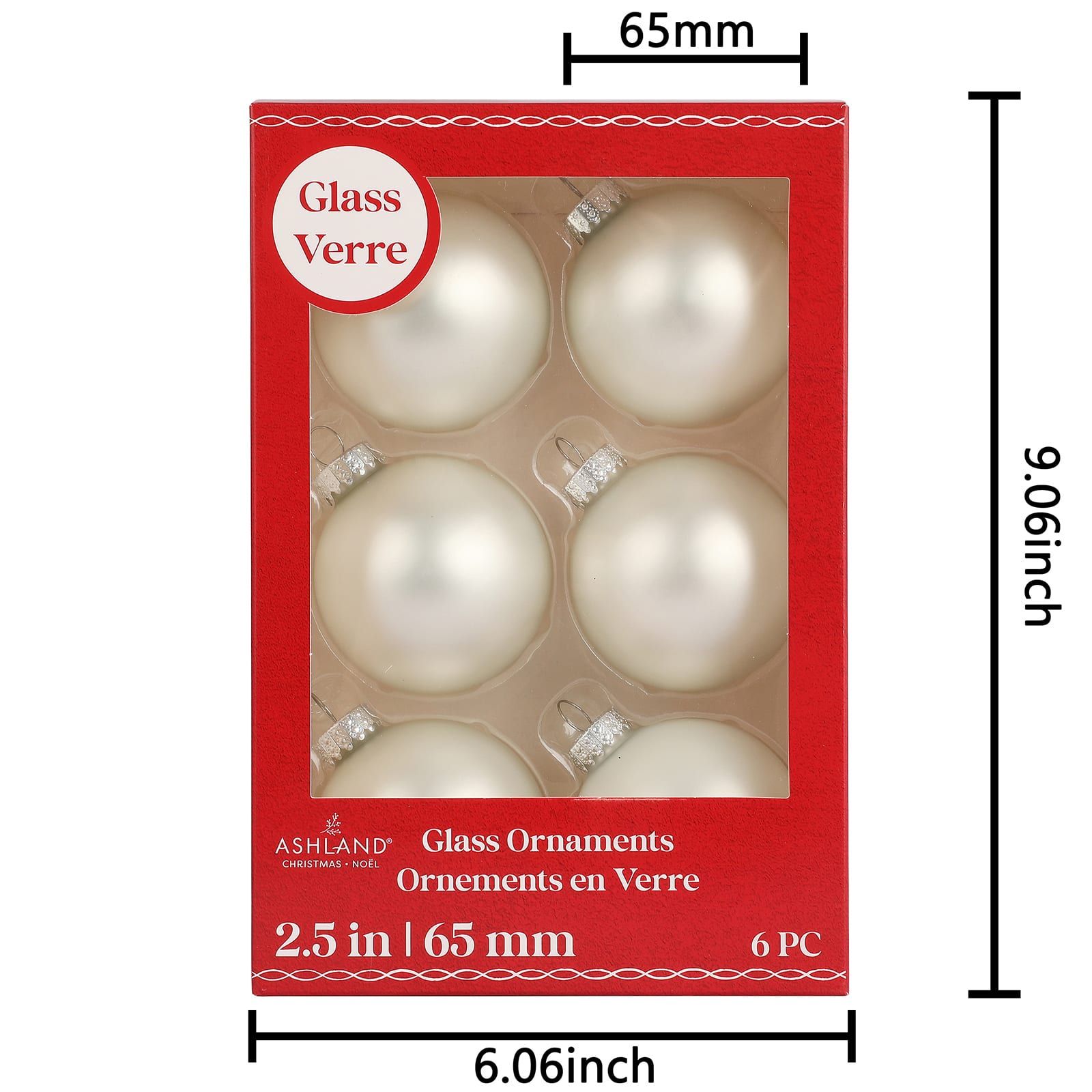 6 Pack 2.5&#x22; Satin Glass Ball Ornaments by Ashland&#xAE;