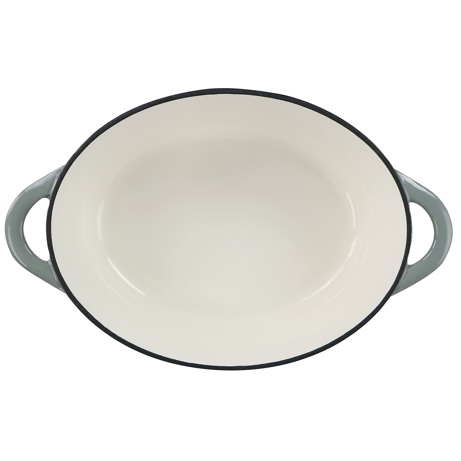 MegaChef 7qt. Gray Oval Enameled Cast Iron Casserole