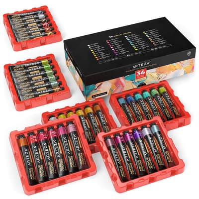 KITI KITS 24 Color Acrylic Paint Tubes Set With Non-Toxic