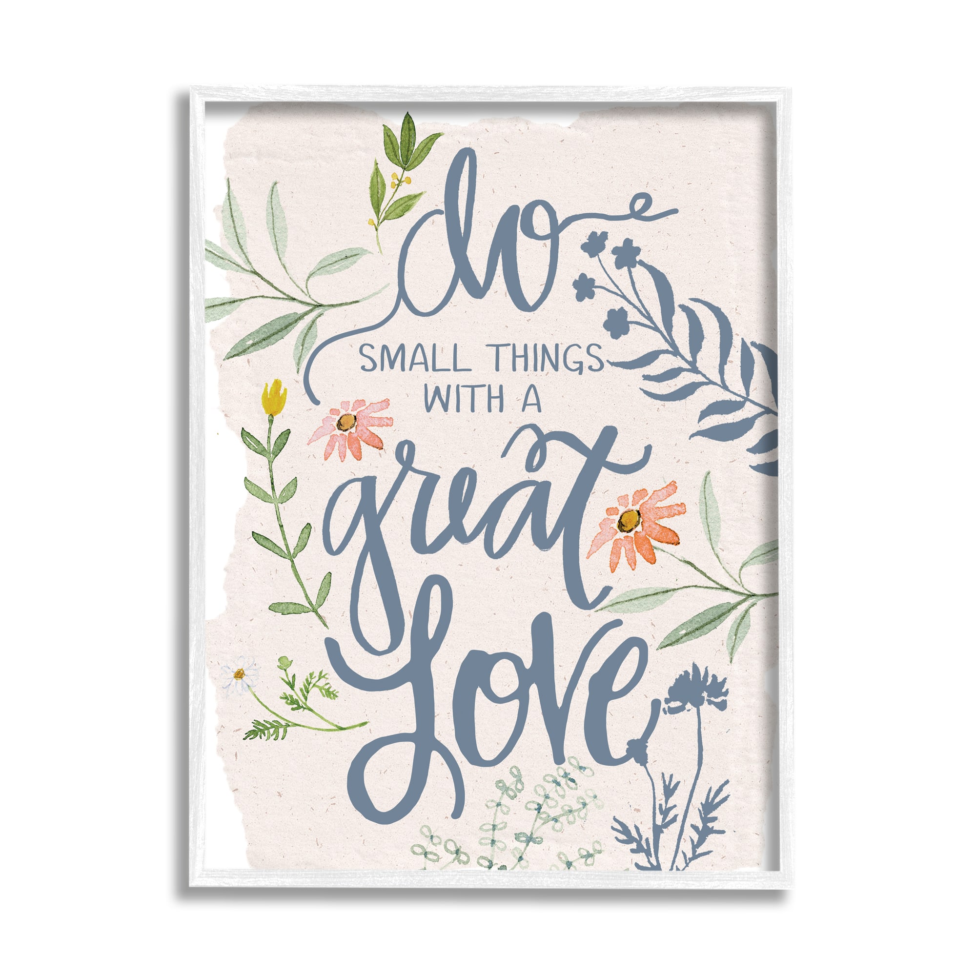 Stupell Industries Do Small Things with Great Love Wall Art in White Frame