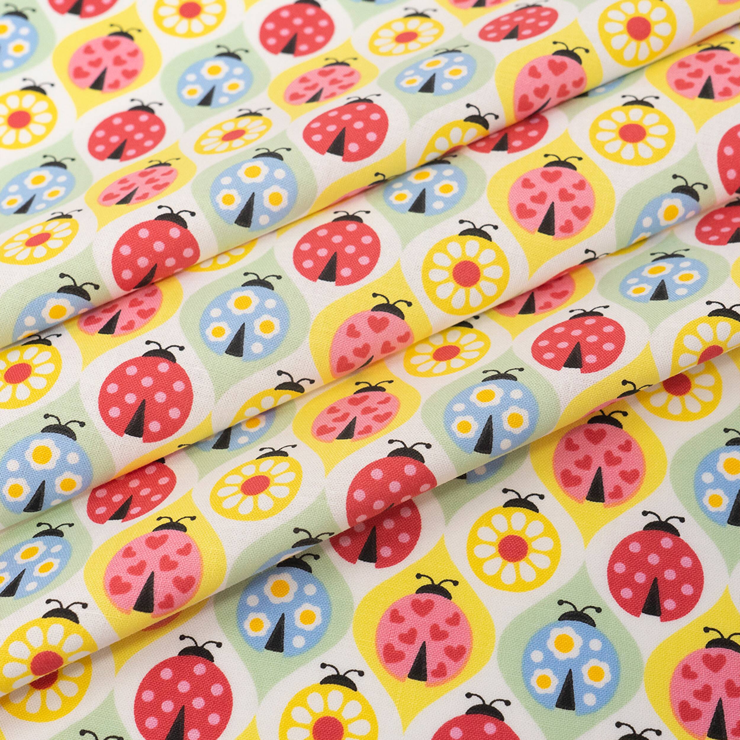 SINGER Colorful Ladybugs Cotton Fabric