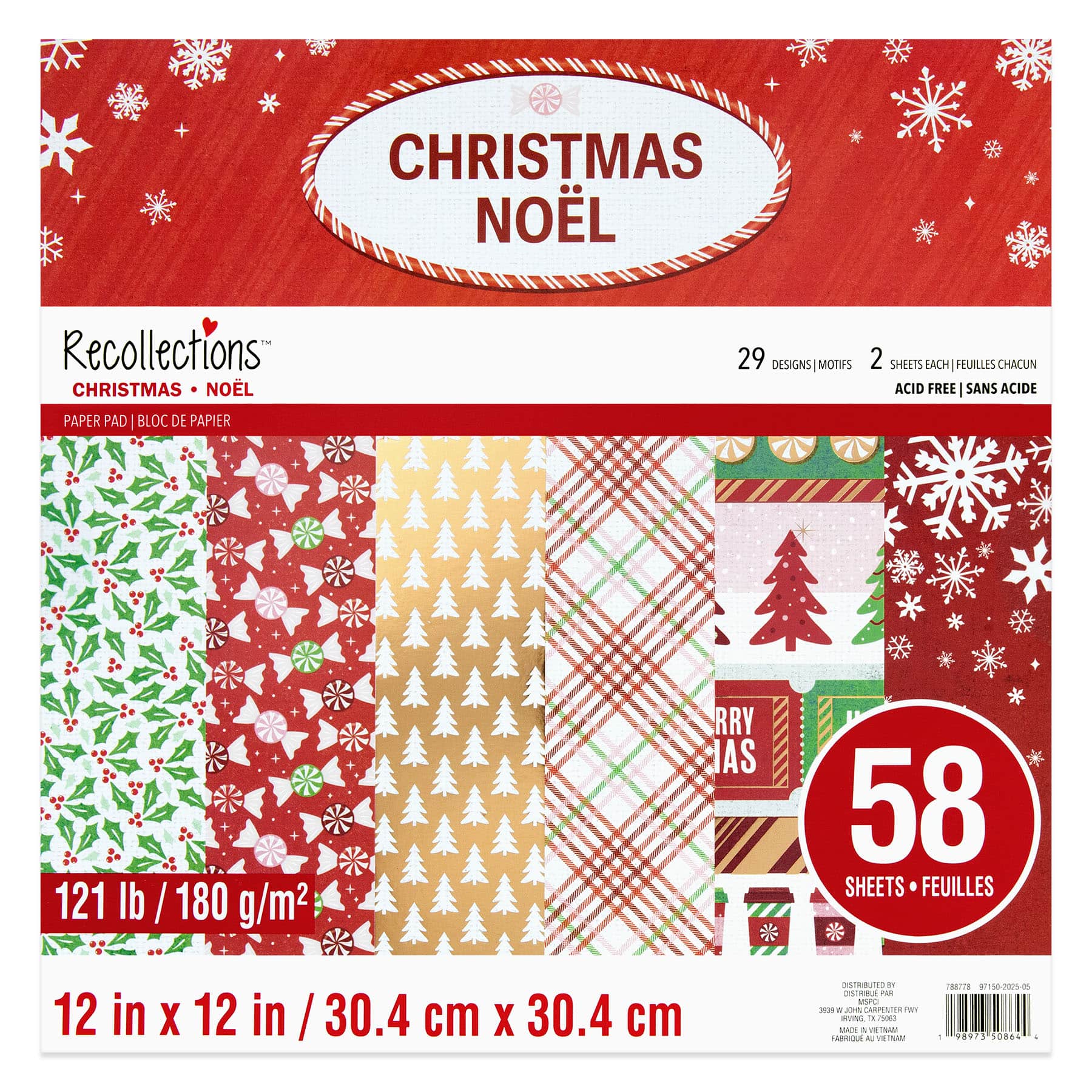 12" x 12" Peppermint Christmas Paper Pad by Recollections™