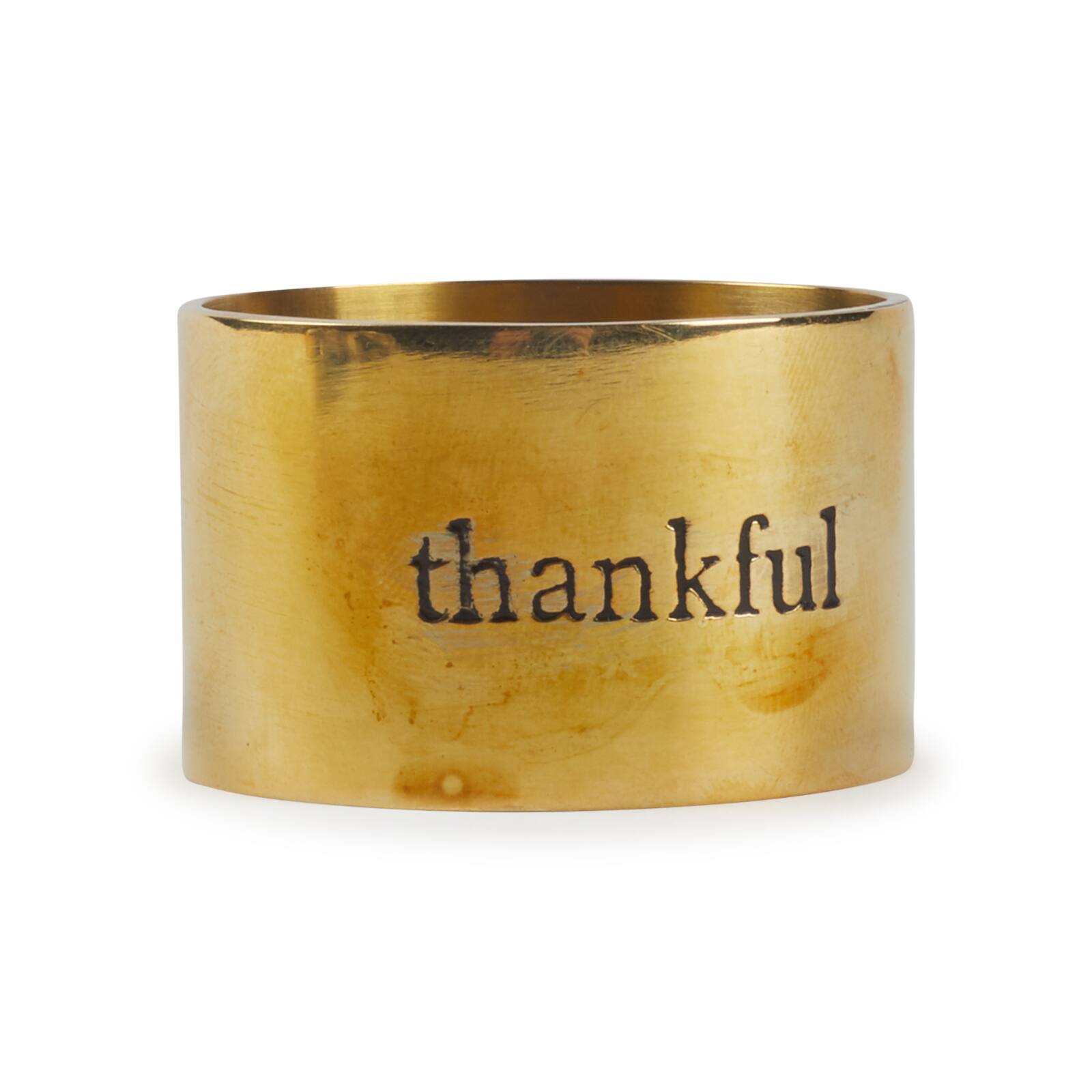 Asst Always Grateful Stamped Napkin Rings Set, 4ct.