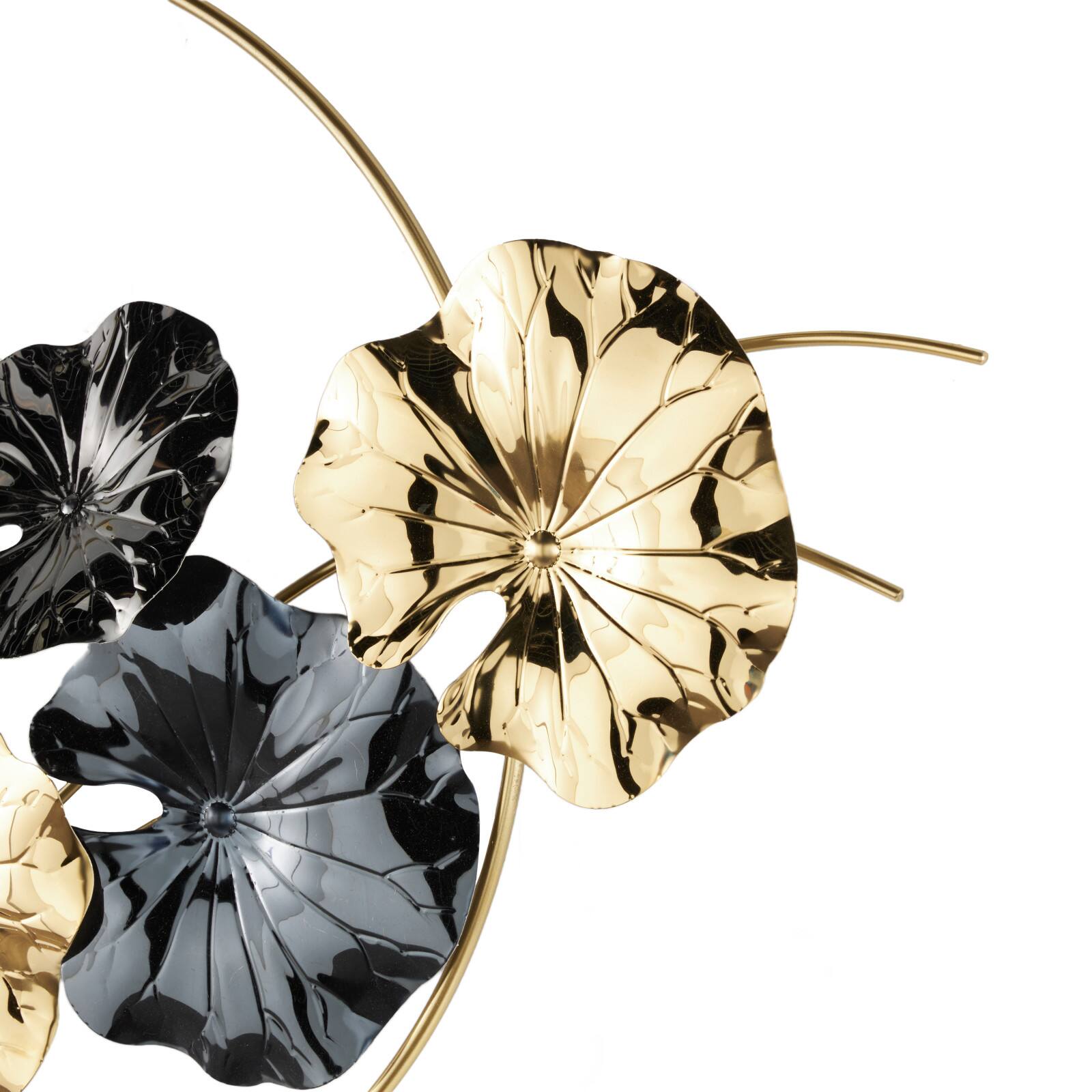 35" x 20" Gold Stainless Steel Leaf Home Wall Décor