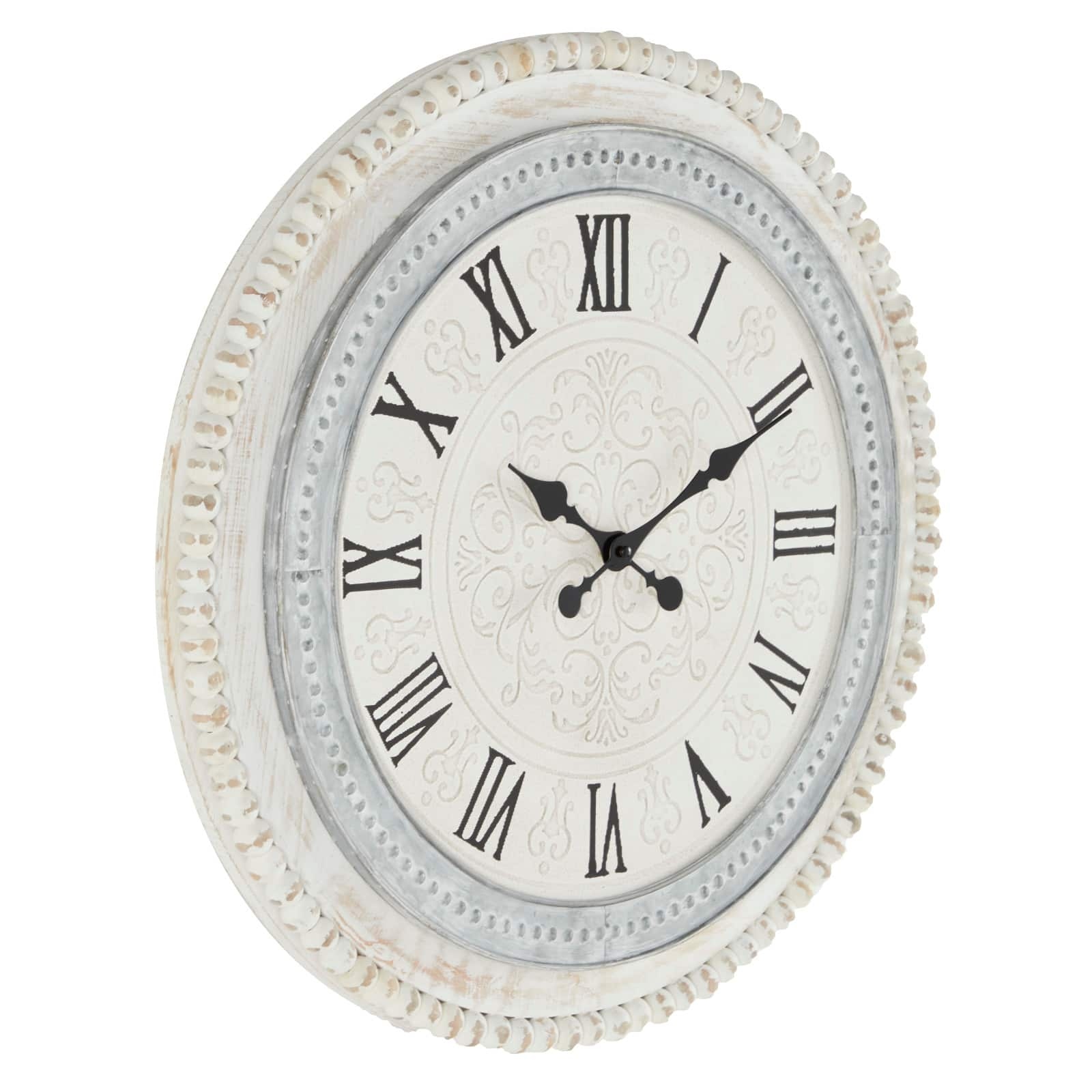 White Farmhouse Wood Wall Clock