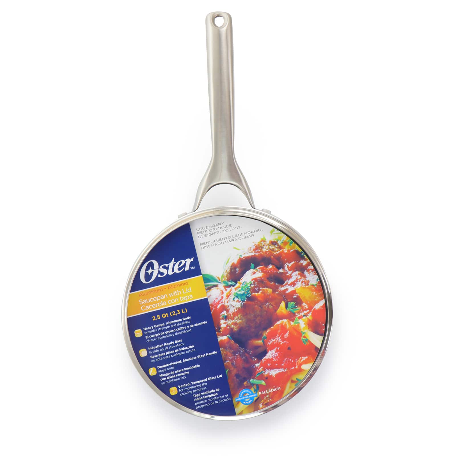 Oster Palladium 2.5qt. Aluminum Saucepan with Glass Lid