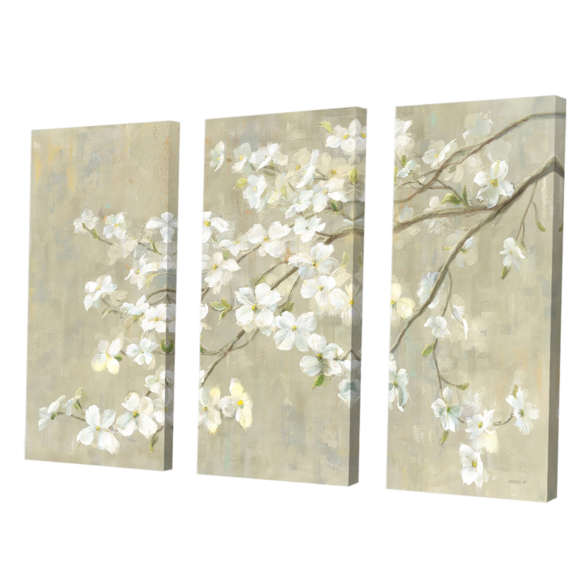 Designart - Dogwood in Spring Neutral - Farmhouse Canvas Artwork