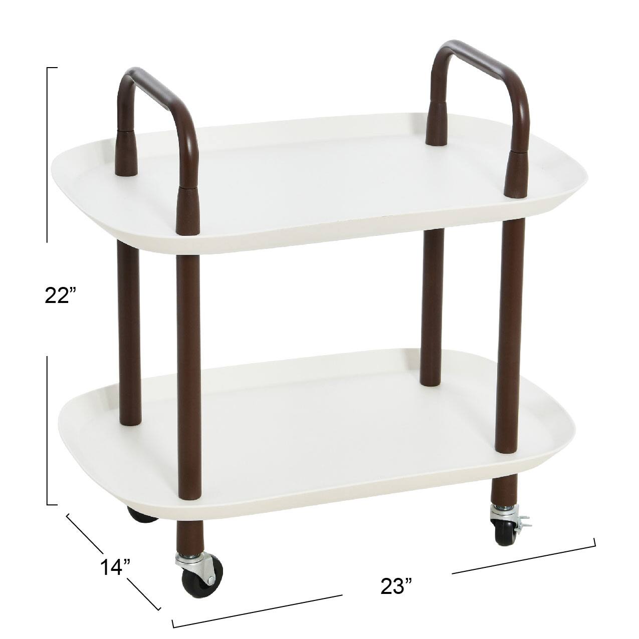 Hello Honey&#xAE; Main + Mesa&#x2122; 2-Tier Modern Plastic and Metal Trolley