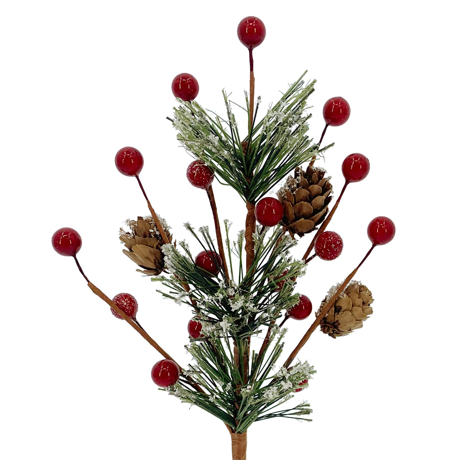 9.5&#x22; Snowy Berry &#x26; Cashmere Pine Pick by Ashland&#xAE;