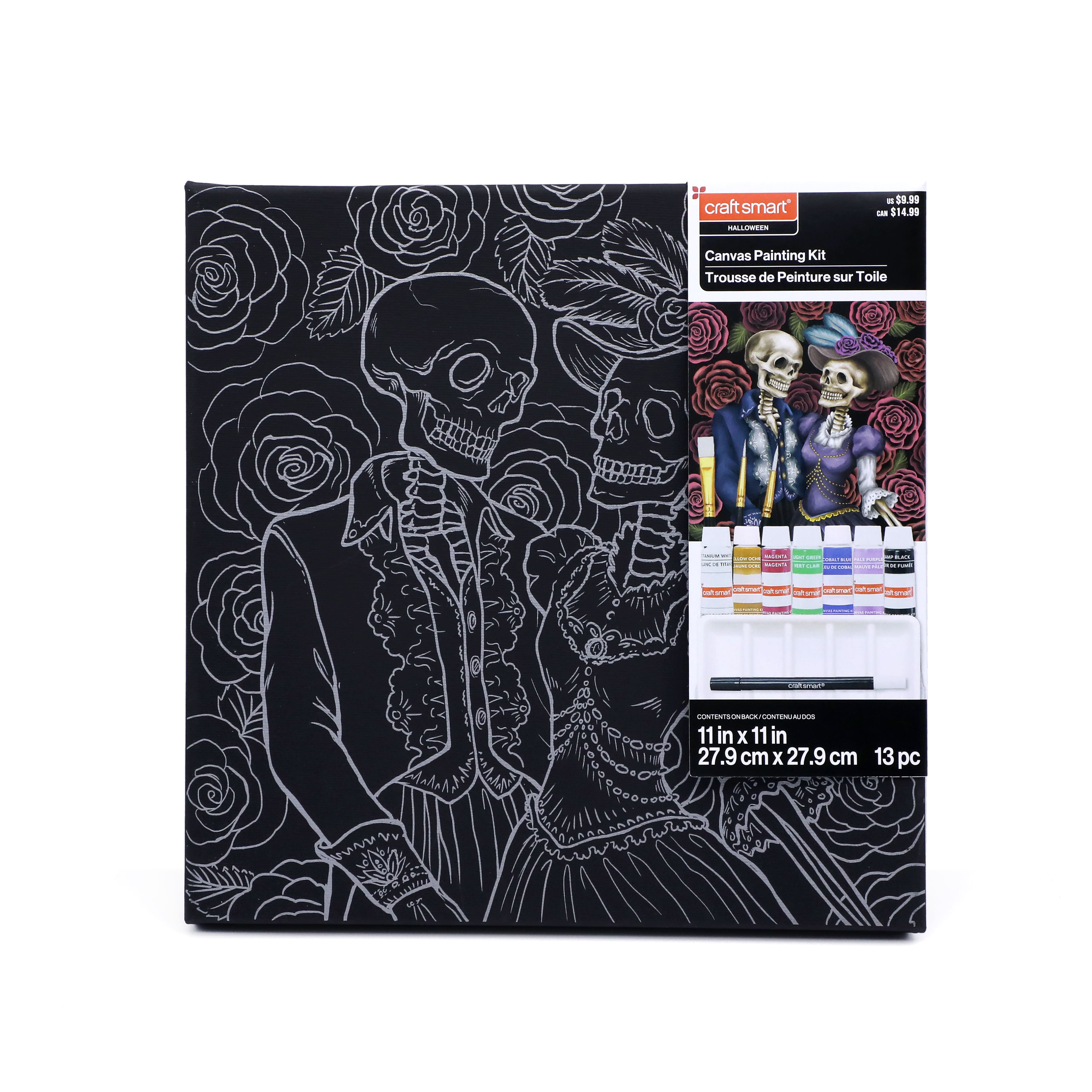 11" x 11" Skeleton Couple Canvas Painting Kit by Craft Smart®
