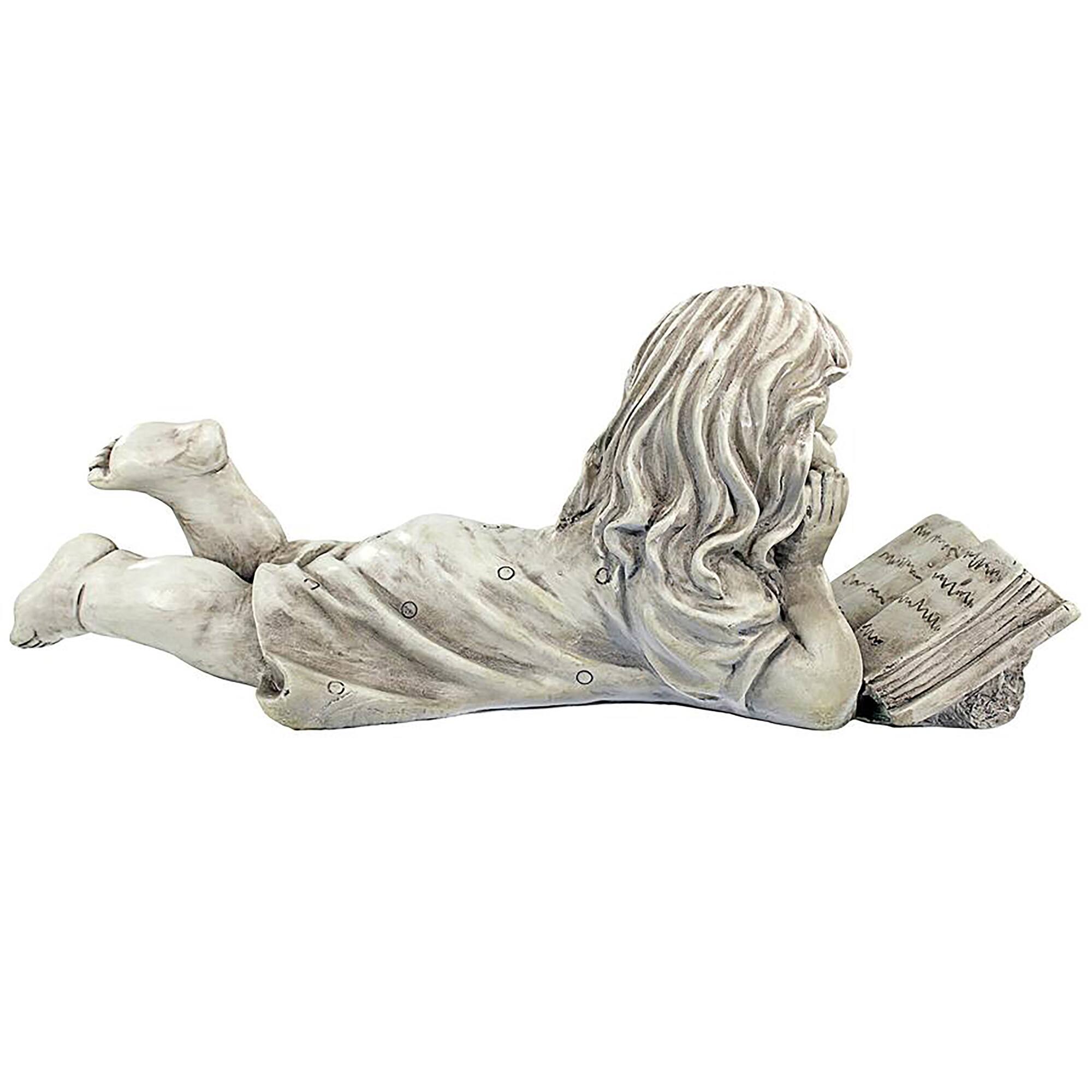 Design Toscano 8&#x22; Backyard Scholar Little Girl Reading Garden Statue