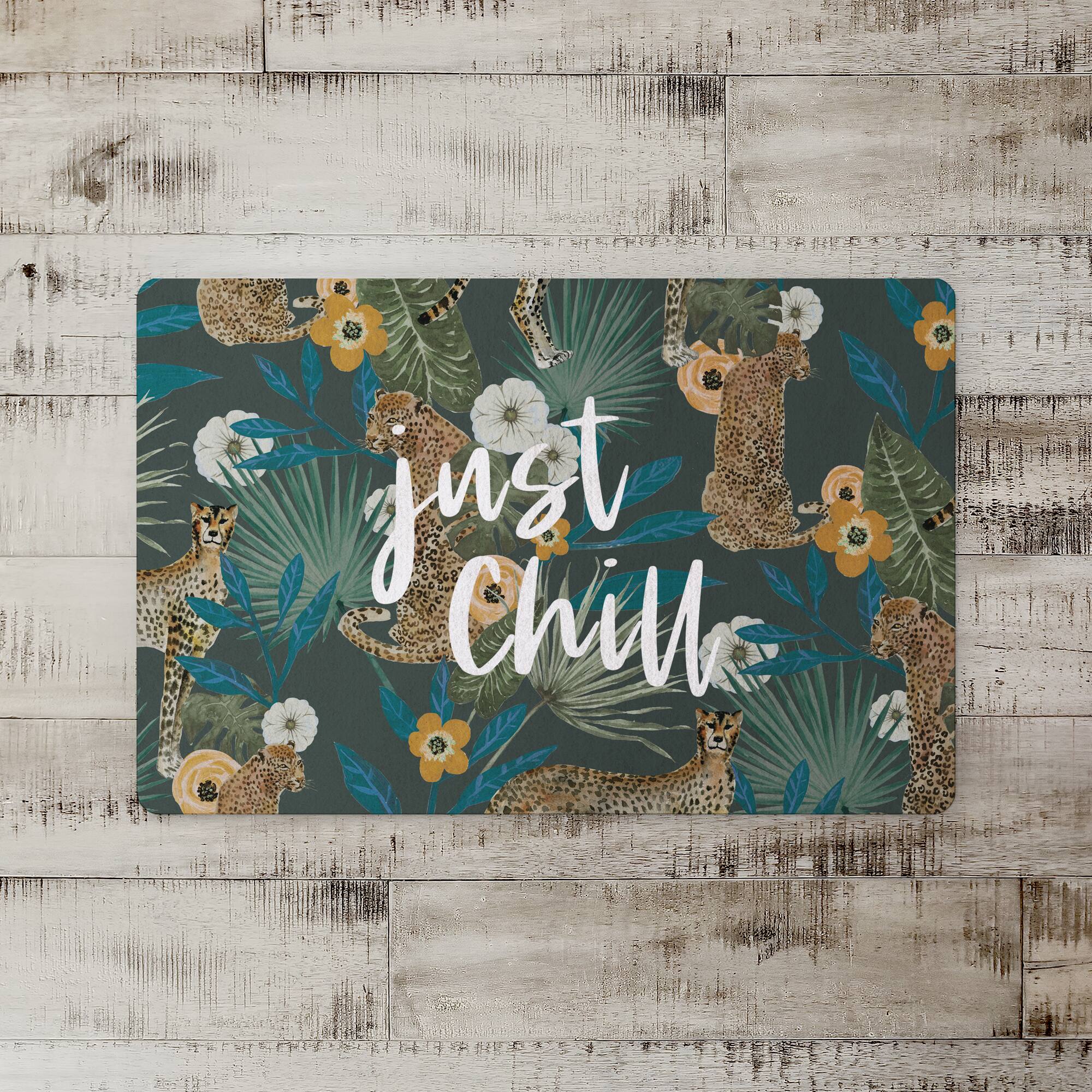 Just Chill Tropical Cheetah Floor Mat