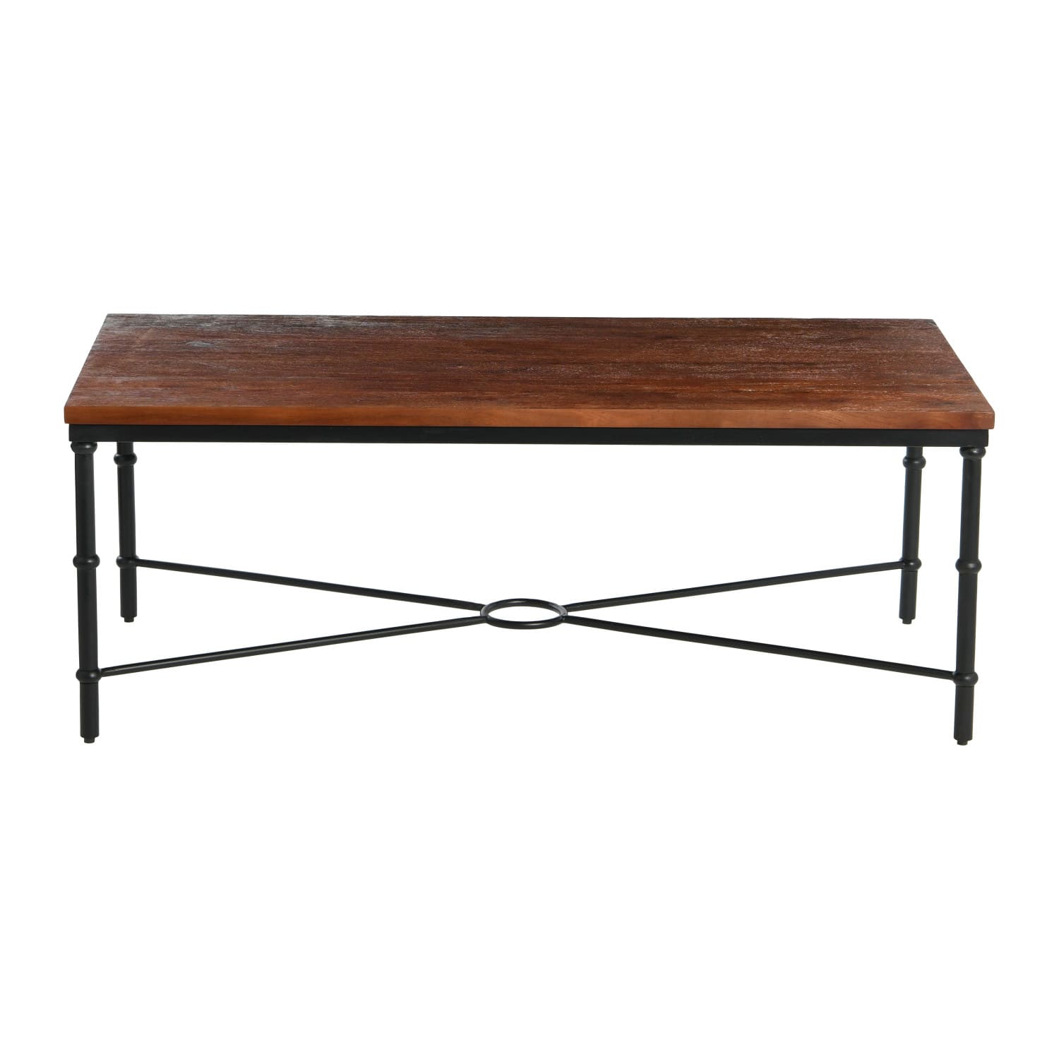 Hello Honey® Saratoga 4ft. Dark Chestnut Rustic Solid Wood & Metal Coffee Table