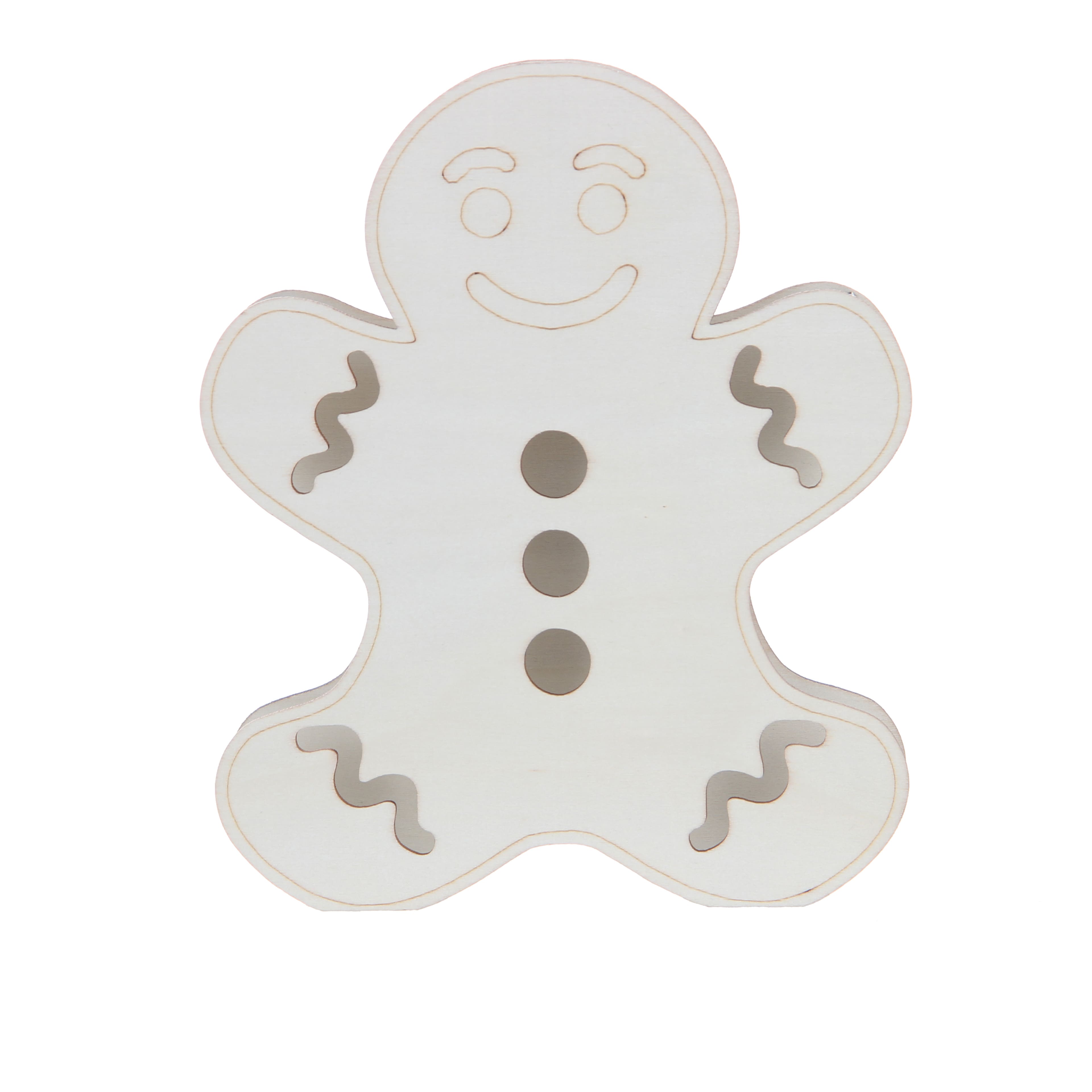 7&#x22; Unfinished Wood LED Gingerbread Man Tabletop Accent by Make Market&#xAE;