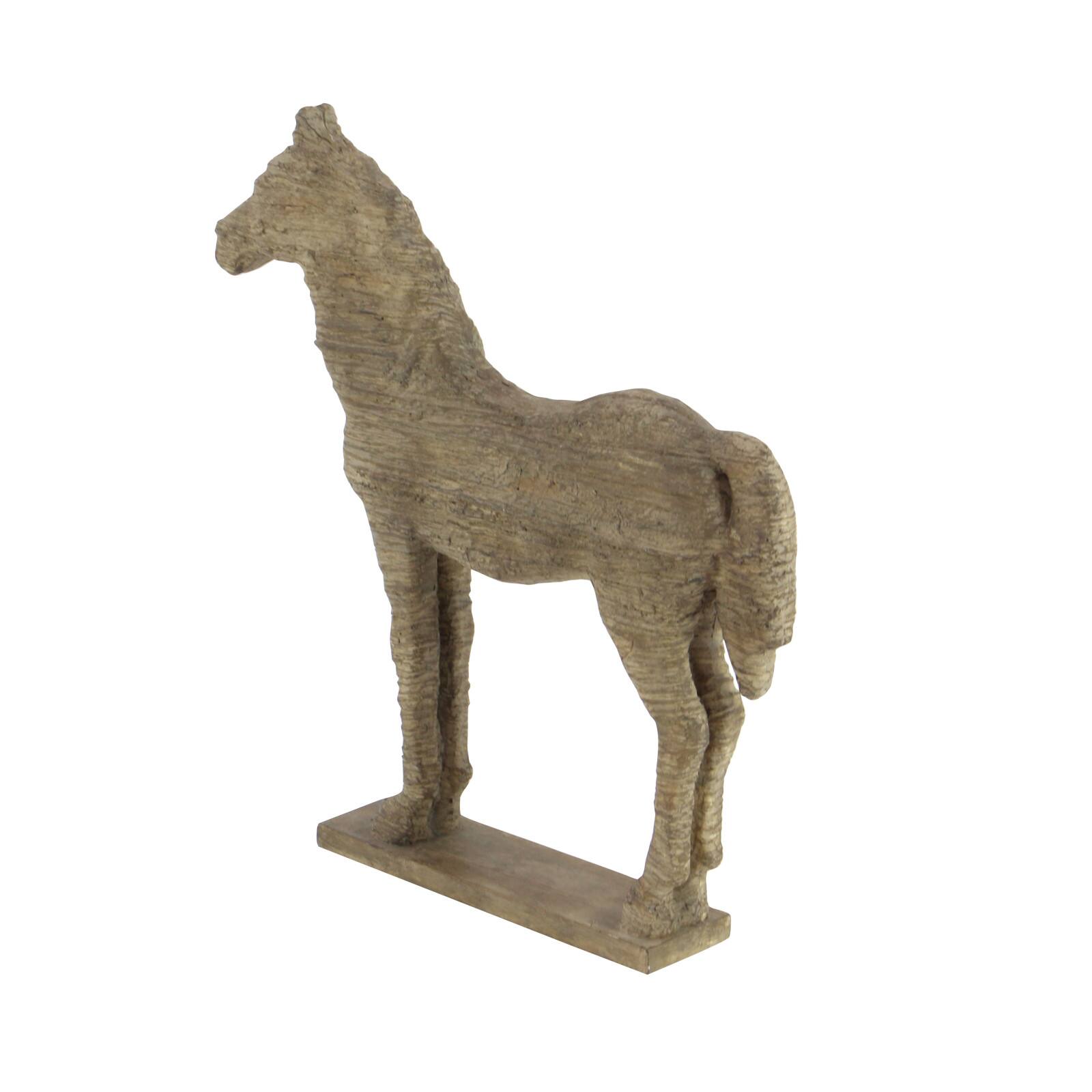 19&#x22; Beige Polystone Vintage Horse Sculpture