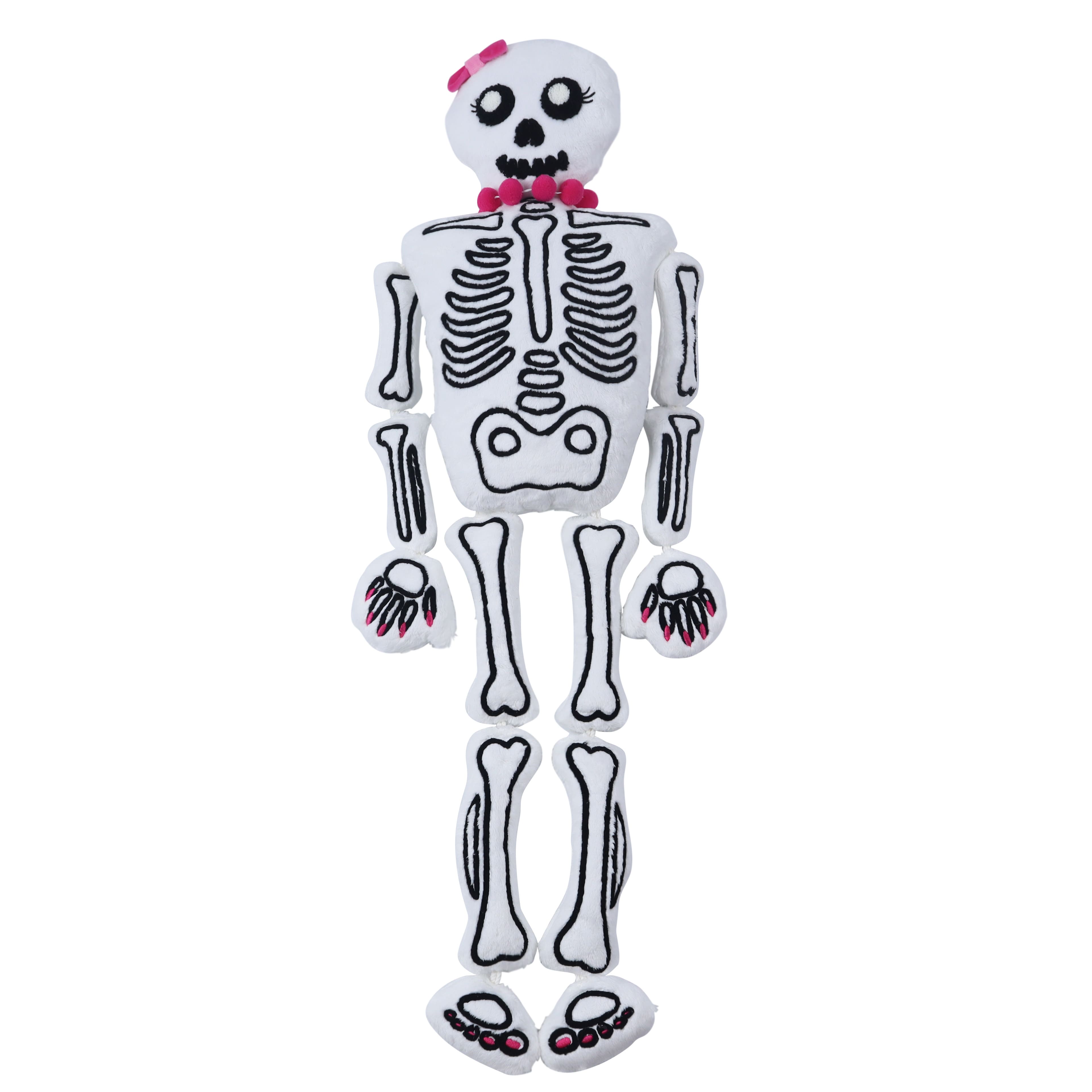 36&#x22; Skeleton with Pink Bow Accent Pillow by Ashland&#xAE;