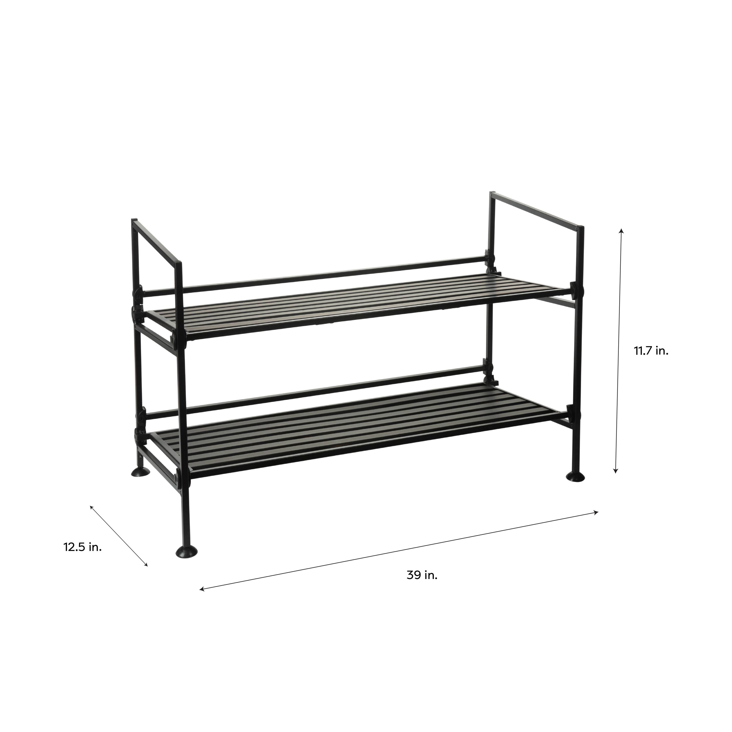 Organize It All Espresso 2-Tier Shoe Rack